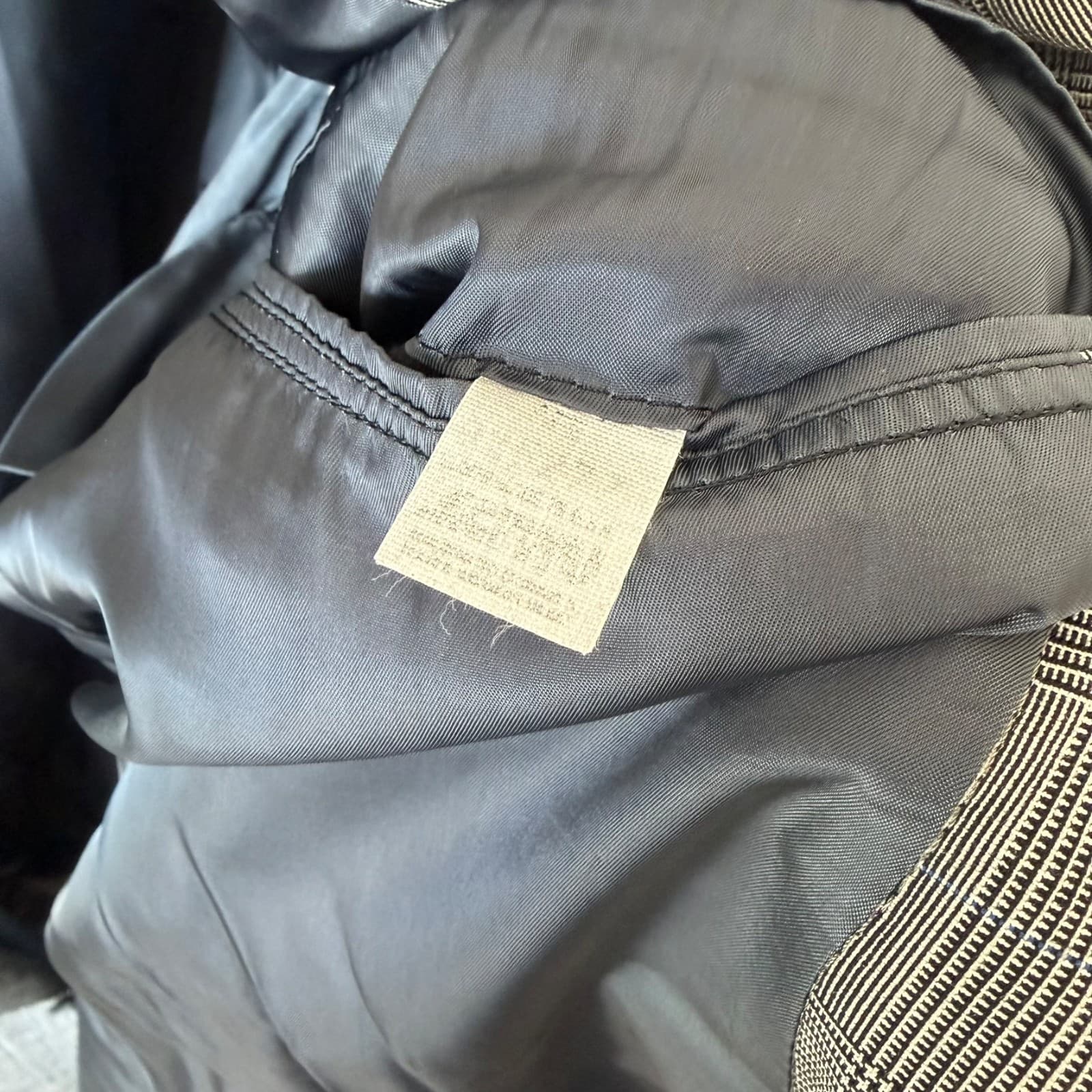 Brooks Brothers Makers Blazer 46L Gray Plaid Pure Wool USA Brooksflax Two Button - Thumbnail 6