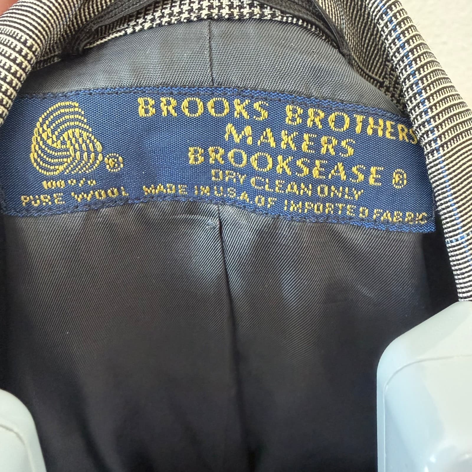 Brooks Brothers Makers Blazer 46L Gray Plaid Pure Wool USA Brooksflax Two Button - Thumbnail 5