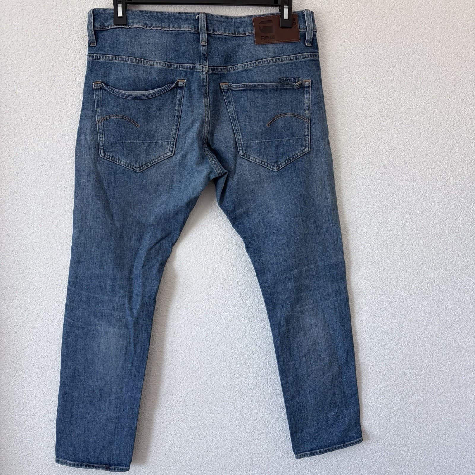 G-Star RAW 3301 Slim Jeans Men’s Blue Denim Button Fly 34x20 Skater Casual - Thumbnail 3