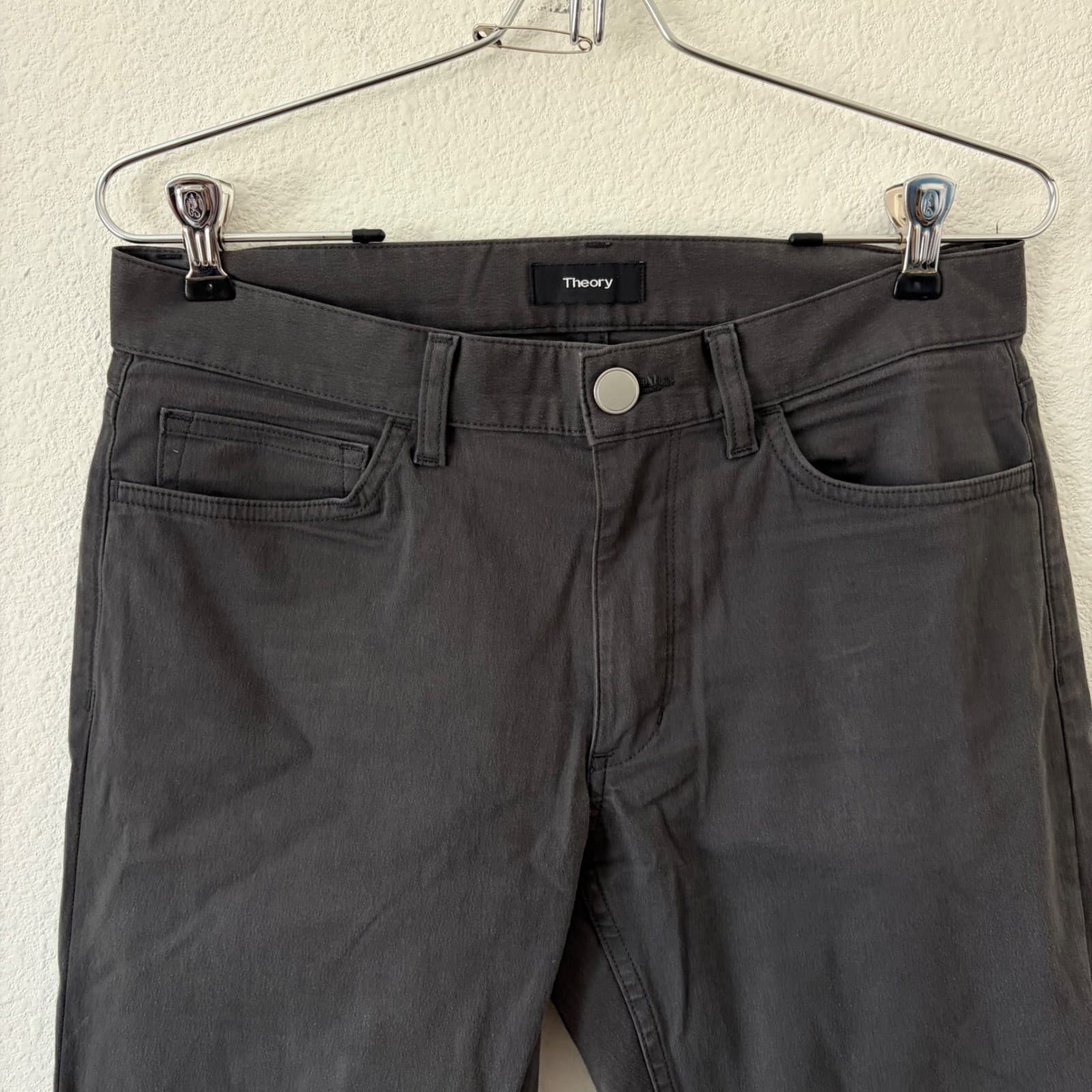 Theory Haydin JE N Z Stretch Twill Pants Mens 29 Grey Slim Straight 5 Pocket - Thumbnail 2