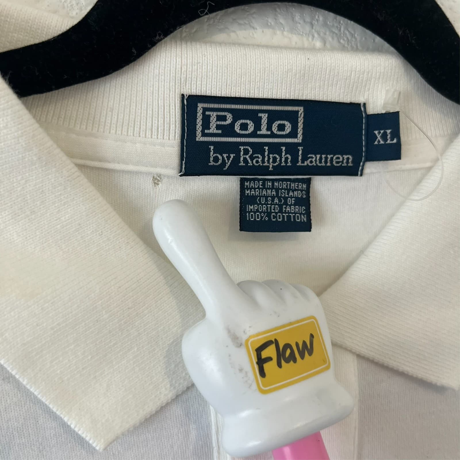 Polo Ralph Lauren White Shirt XL Deadstock Vintage 2000s Made in Mariana Islands - Thumbnail 3