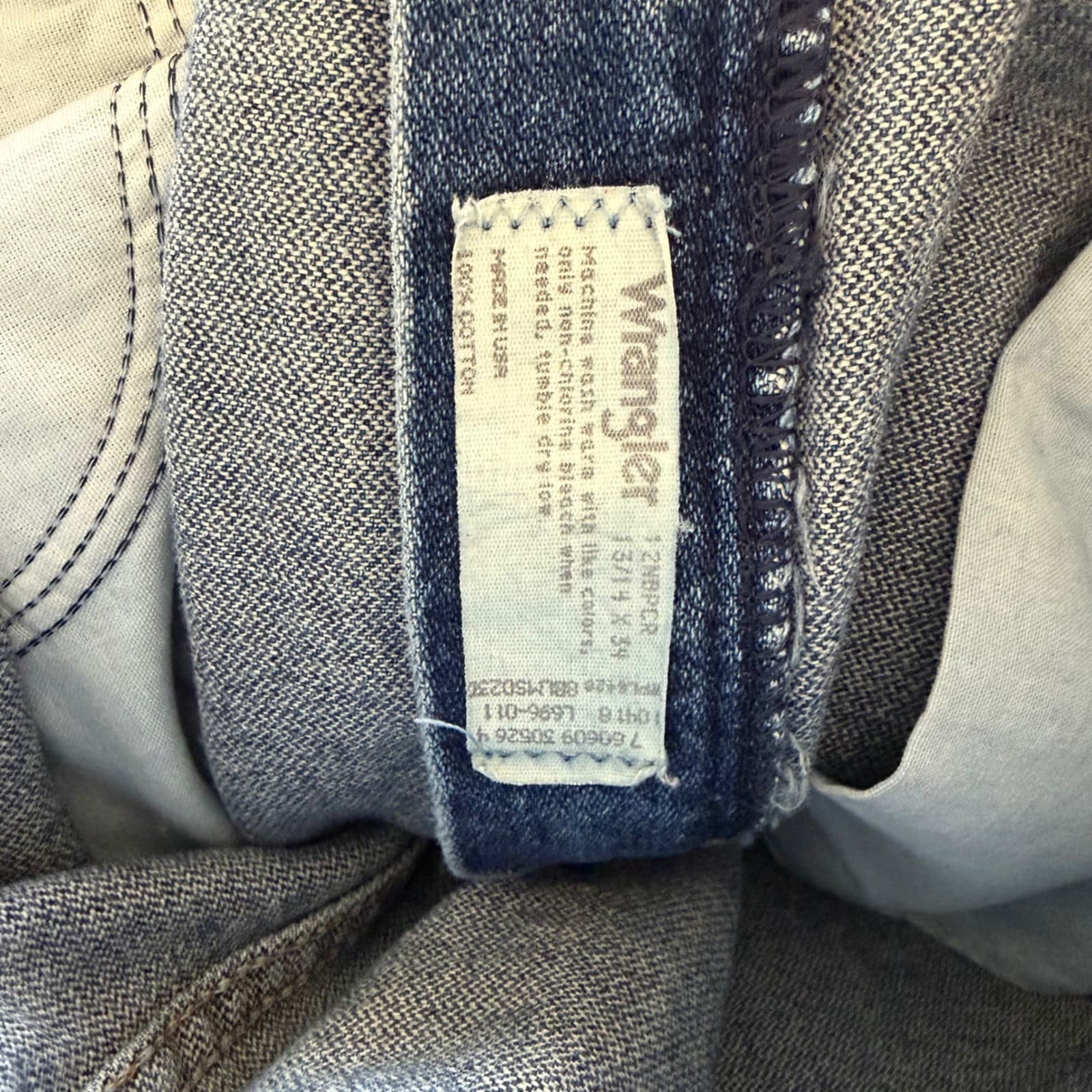 Wrangler Vintage Bare Back High Waisted Jeans Medium Wash Made in USA 13/14 x 34 - Thumbnail 5