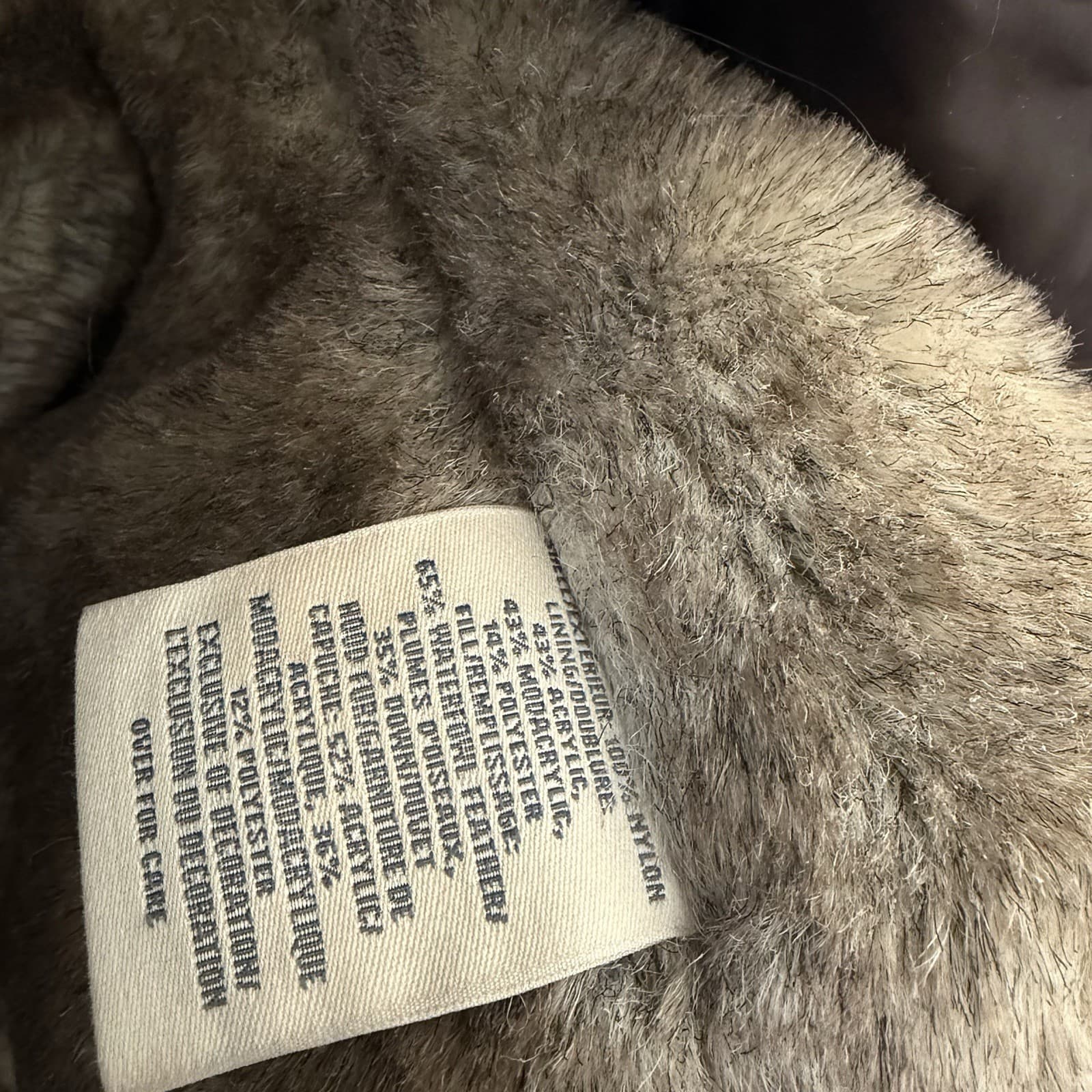 Abercrombie & Fitch Fur Down Puffer Jacket Large Woman’s Brown Faux Lining Y2K - Thumbnail 6