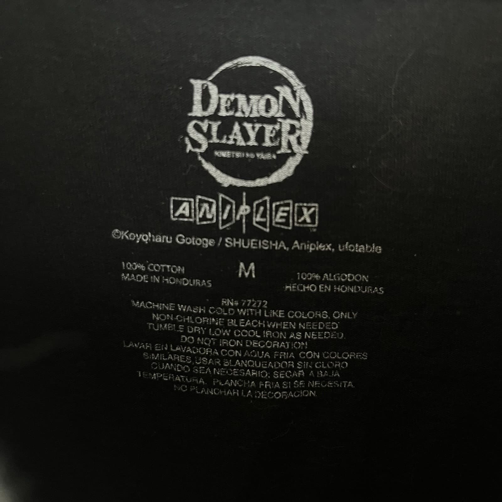 Demon Slayer Men's Graphic T- shirt Black Size Medium Anime Comic Con - Thumbnail 2