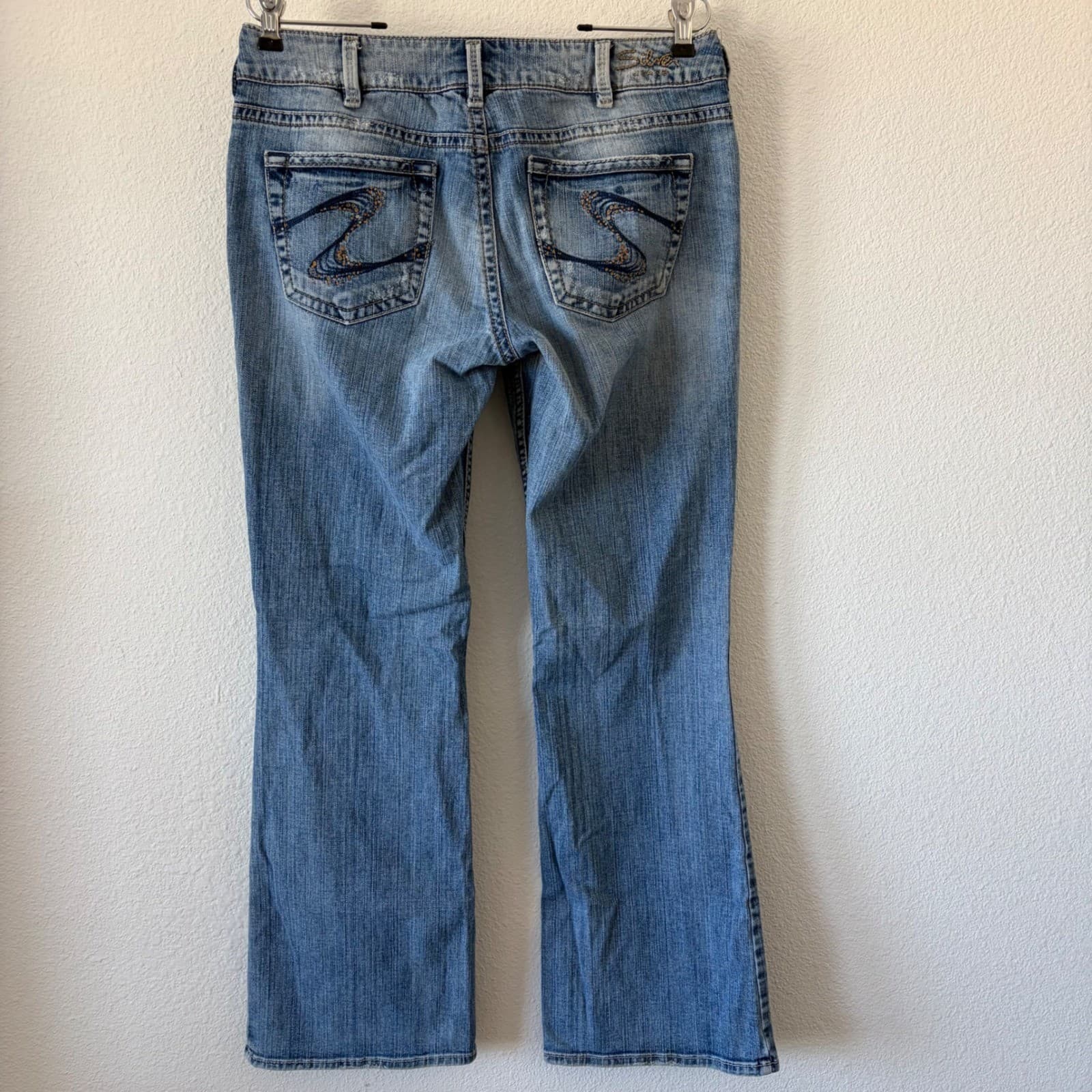Silver Jeans Suki Mid Rise Bootcut Blue Denim Jeans Low Rise Size 31/32 Y2K Vtg - Thumbnail 5