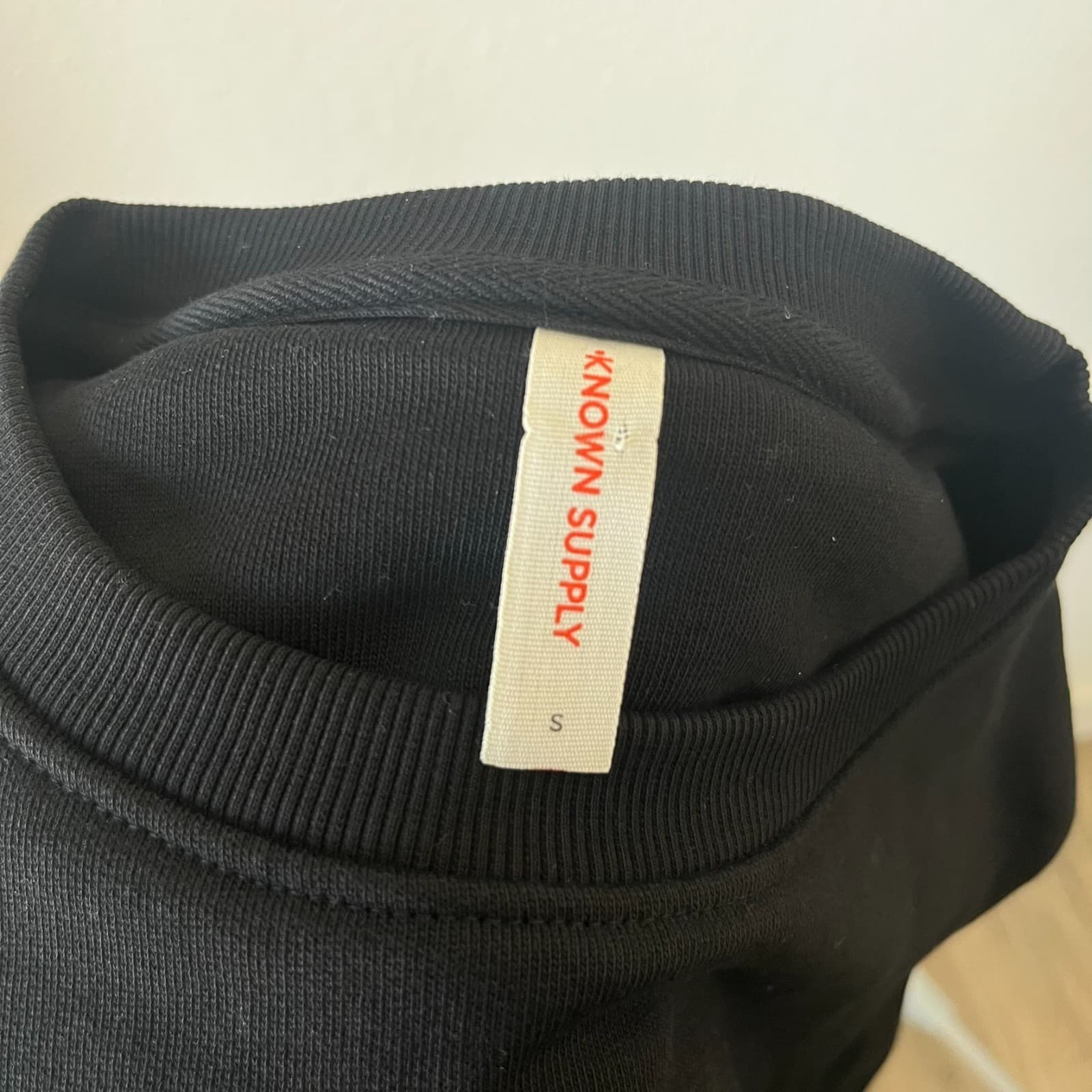 Known Supply Sweatshirt Mens Small Black Logo Fleece Lined Crew Neck Pullover - Thumbnail 4