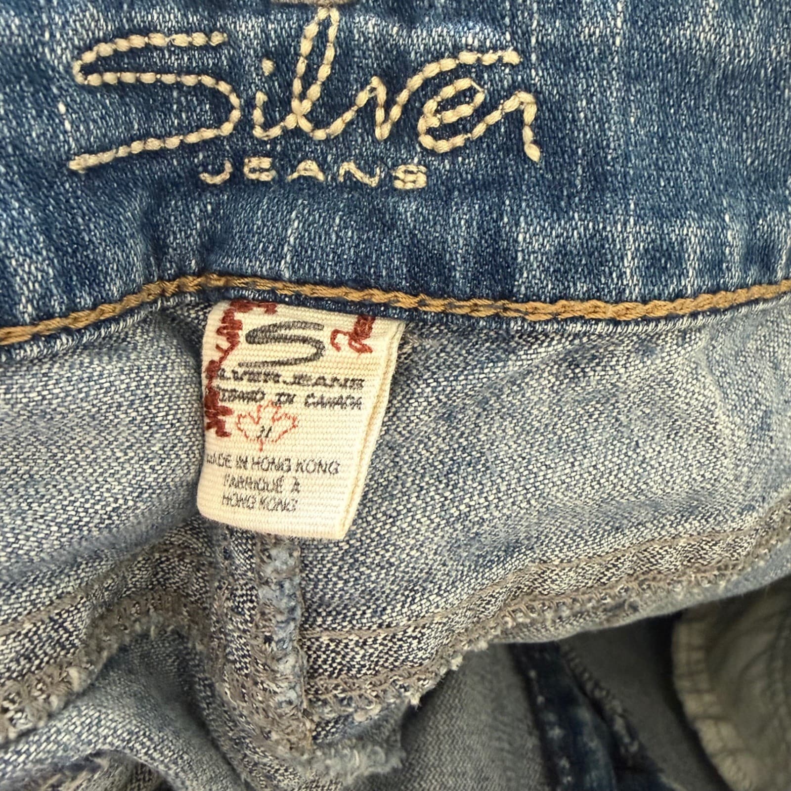 Silver Jeans Suki Mid Rise Bootcut Blue Denim Jeans Low Rise Size 31/32 Y2K Vtg - Thumbnail 8