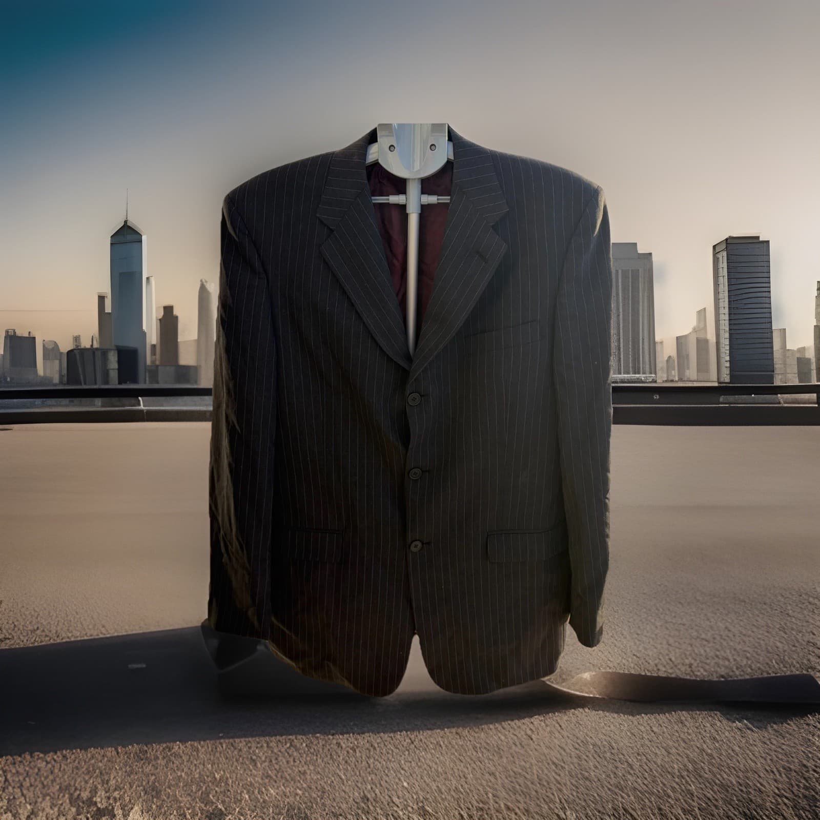 Ted Baker Blazer Jacket Mens 42L Black Pinstripes Wool Single Breasted Business - Thumbnail 2