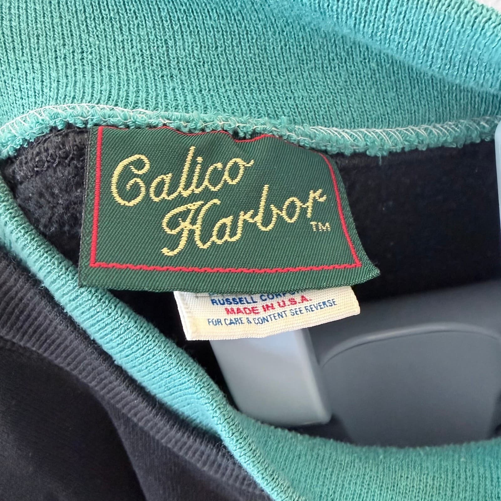Vintage Jerzees Calico Harbor Kittens Dandelion Sweatshirt Black XL Made in USA - Thumbnail 5