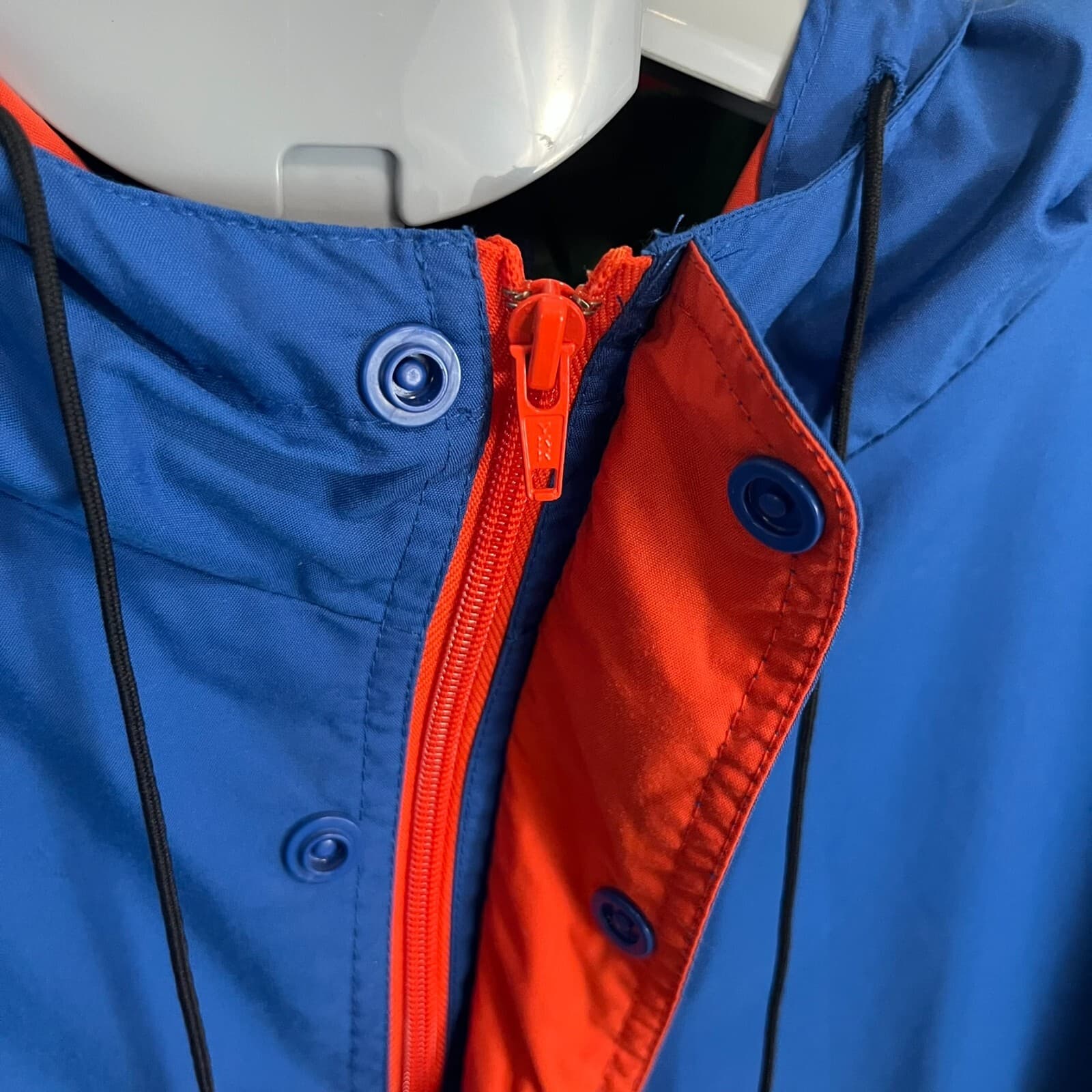 Vintage Gap Anorak Jacket Mens Medium Blue Nylon Pockets Hooded Lined Half Zip - Thumbnail 5