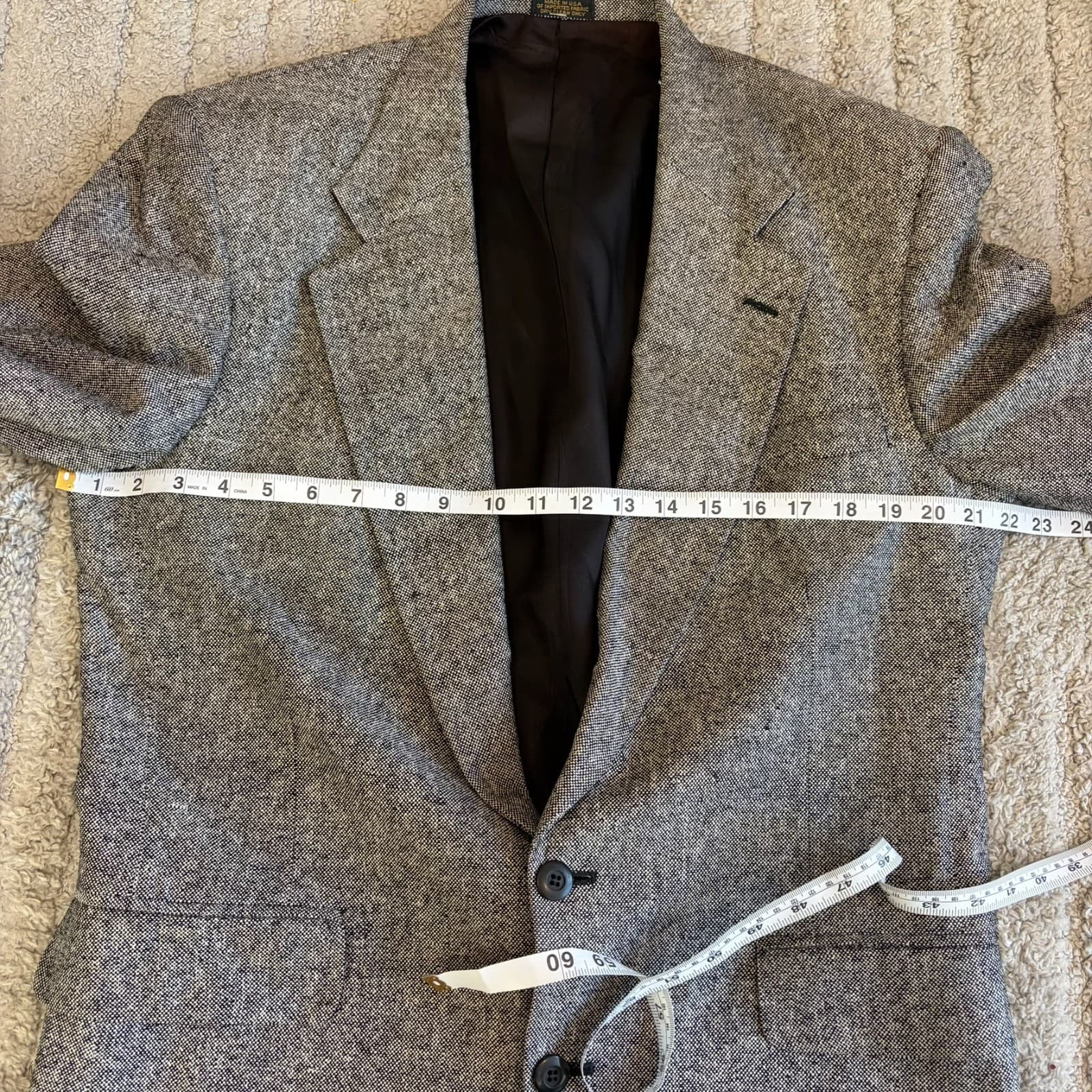 Vtg Robert Stock Blazer Jacket Mens 41R Gray Notch Lapel Single Breasted Formal - Thumbnail 7