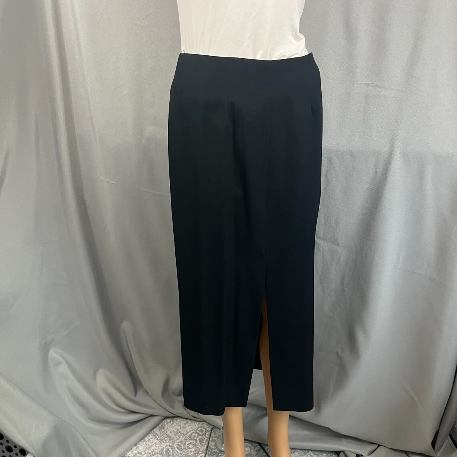 Wheaton & Katz Long Pencil Skirt Womens 10 Black 100% Wool Lined Office Career - Thumbnail 2