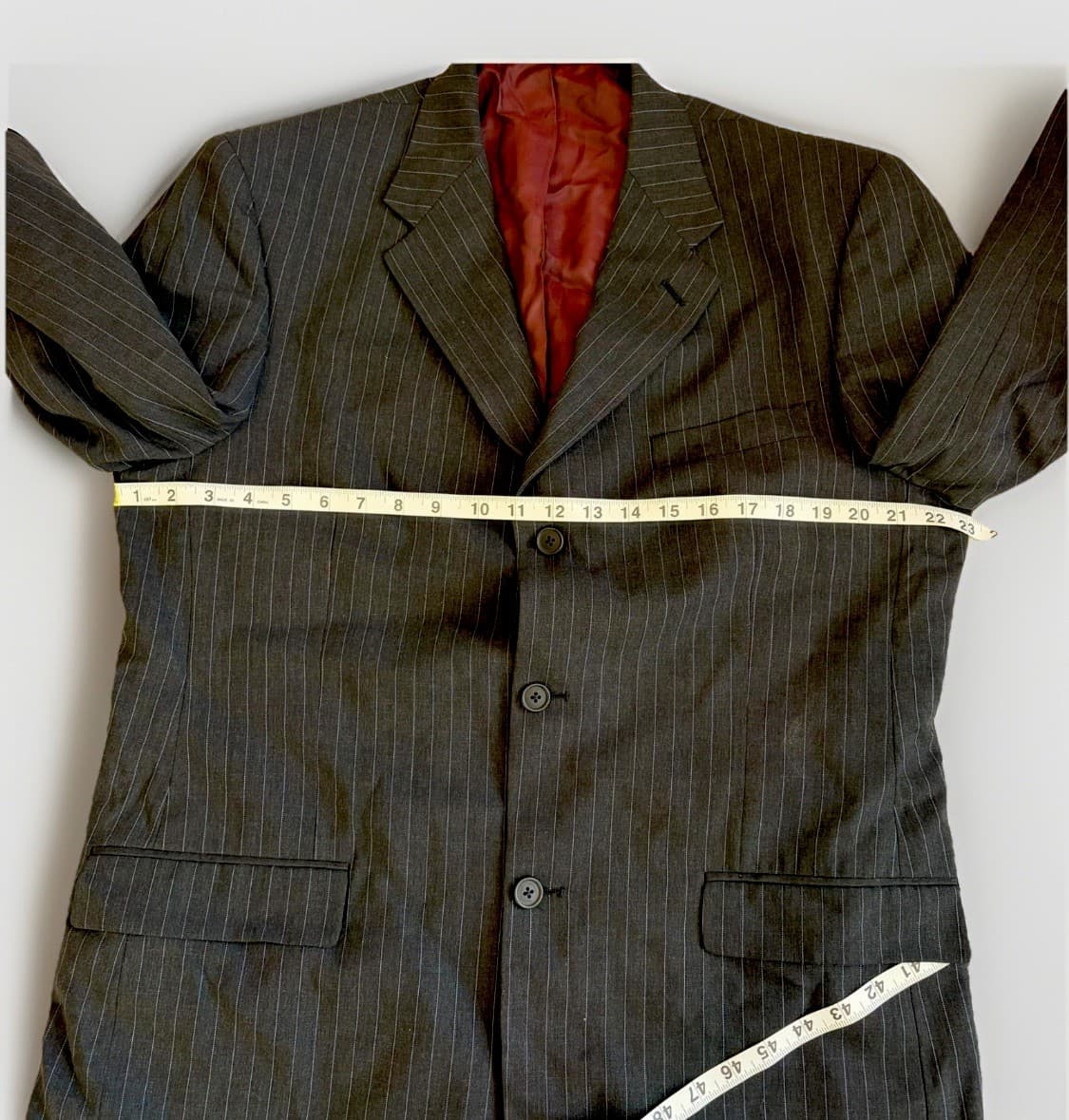 Ted Baker Blazer Jacket Mens 42L Black Pinstripes Wool Single Breasted Business - Thumbnail 8