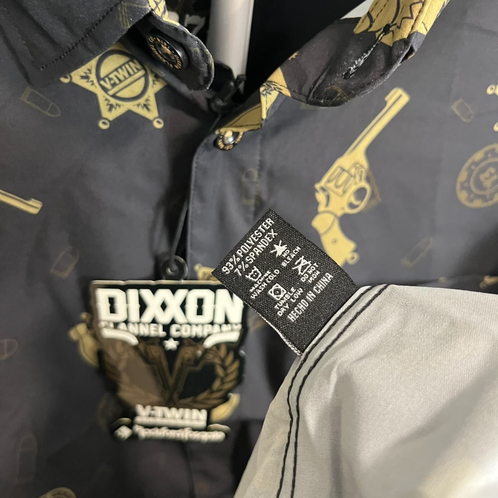 Dixxon Flannel Co. Western Shirt Mens 2X Black Cowboy Outlaw Print Short Sleeve - Thumbnail 5