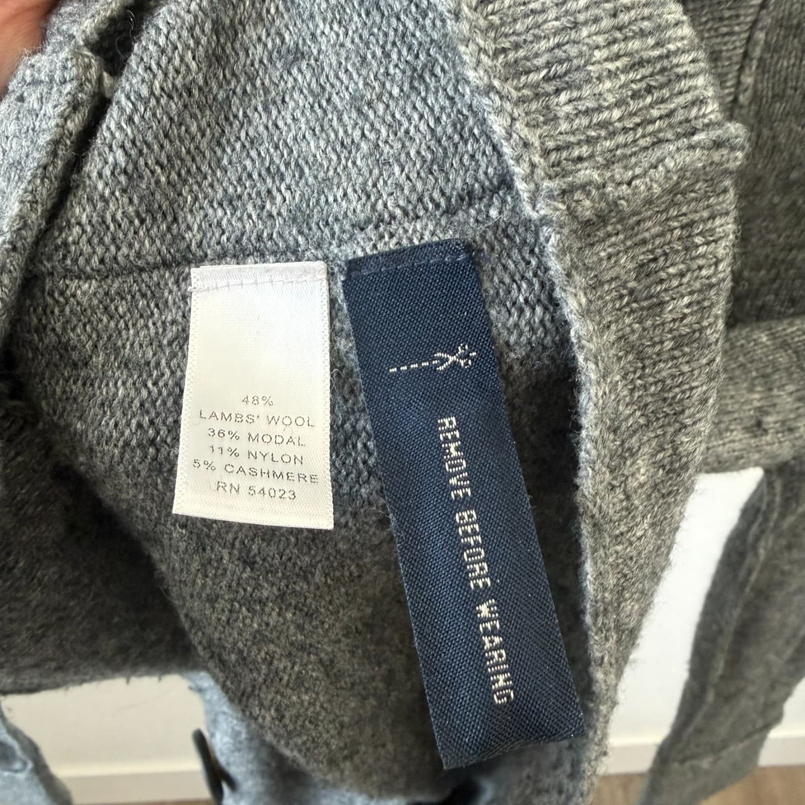 Banana Republic Petite XS Gray Knit Blazer Cardigan Double Breasted Wool Cashmer - Thumbnail 5