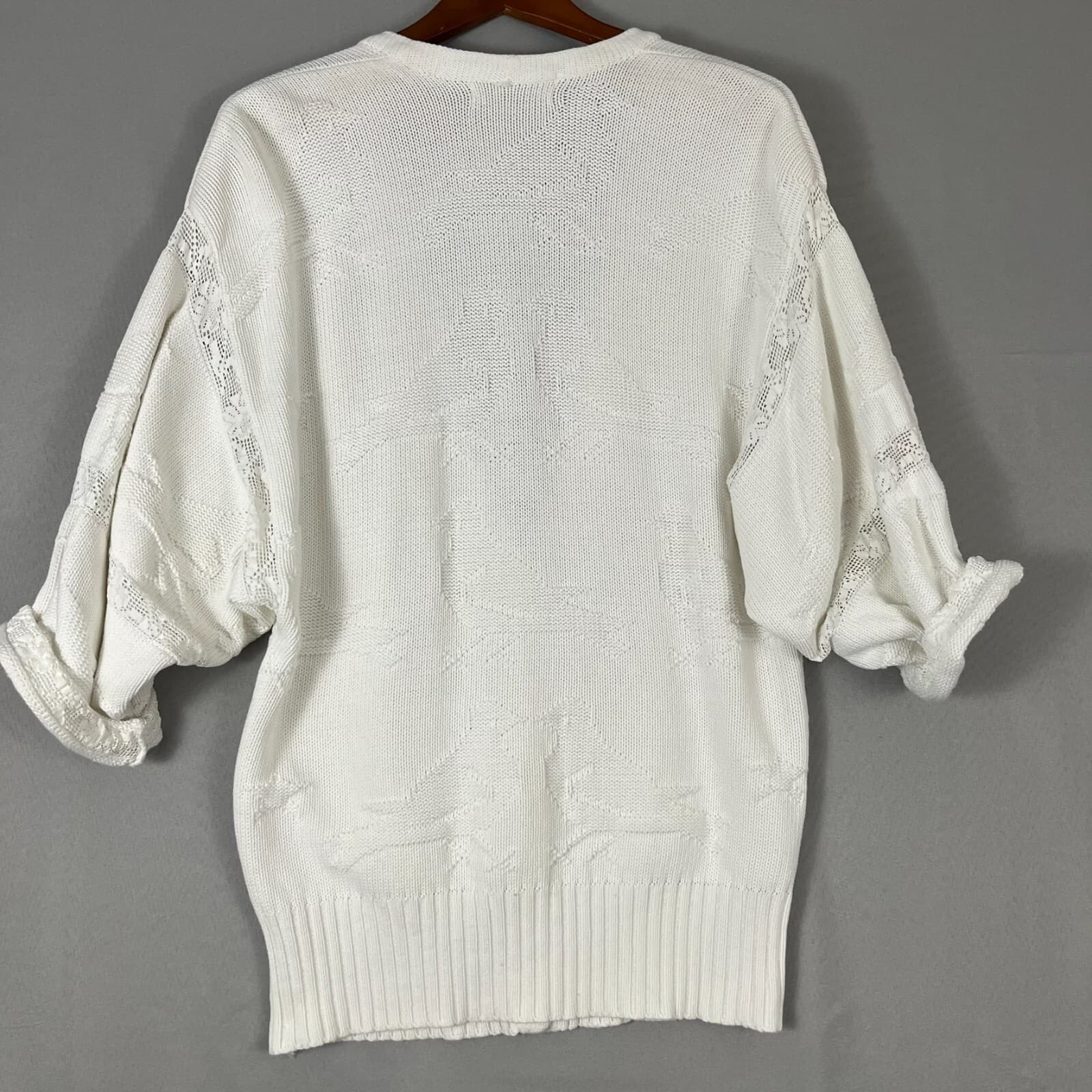 Metropolis by Catherine Lover Vintage Hand Knit Birds Long Cardigan Minimalist - Thumbnail 5