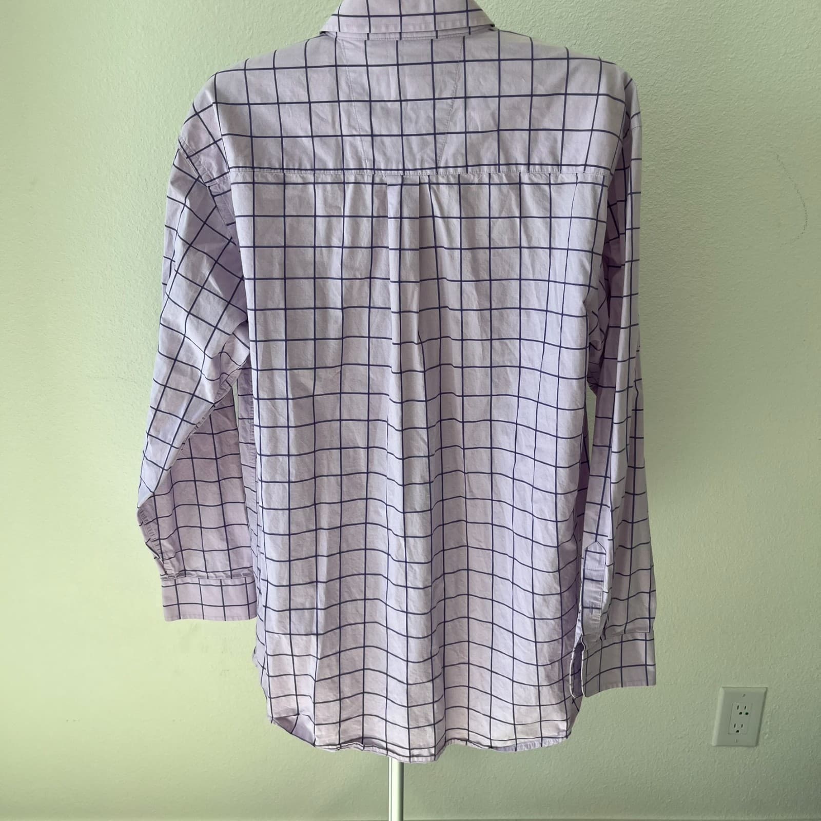 Wrangler George Straight Cowboy Cut XL Men Purple Check Embroidered Logo Shirt - Thumbnail 3