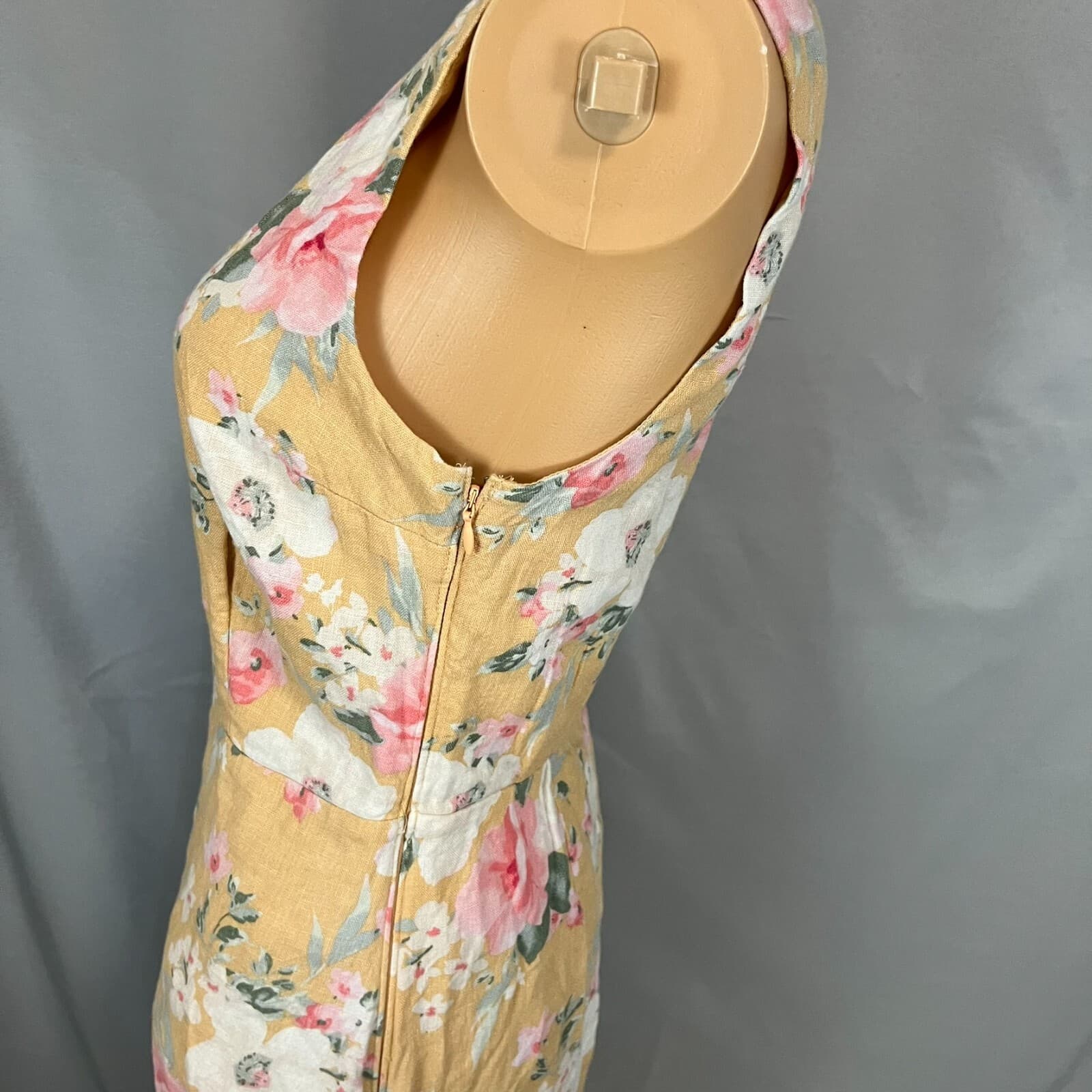 Abercrombie & Fitch Dress SM Linen Blend One Shoulder Floral Garden Spring Fairy - Thumbnail 5