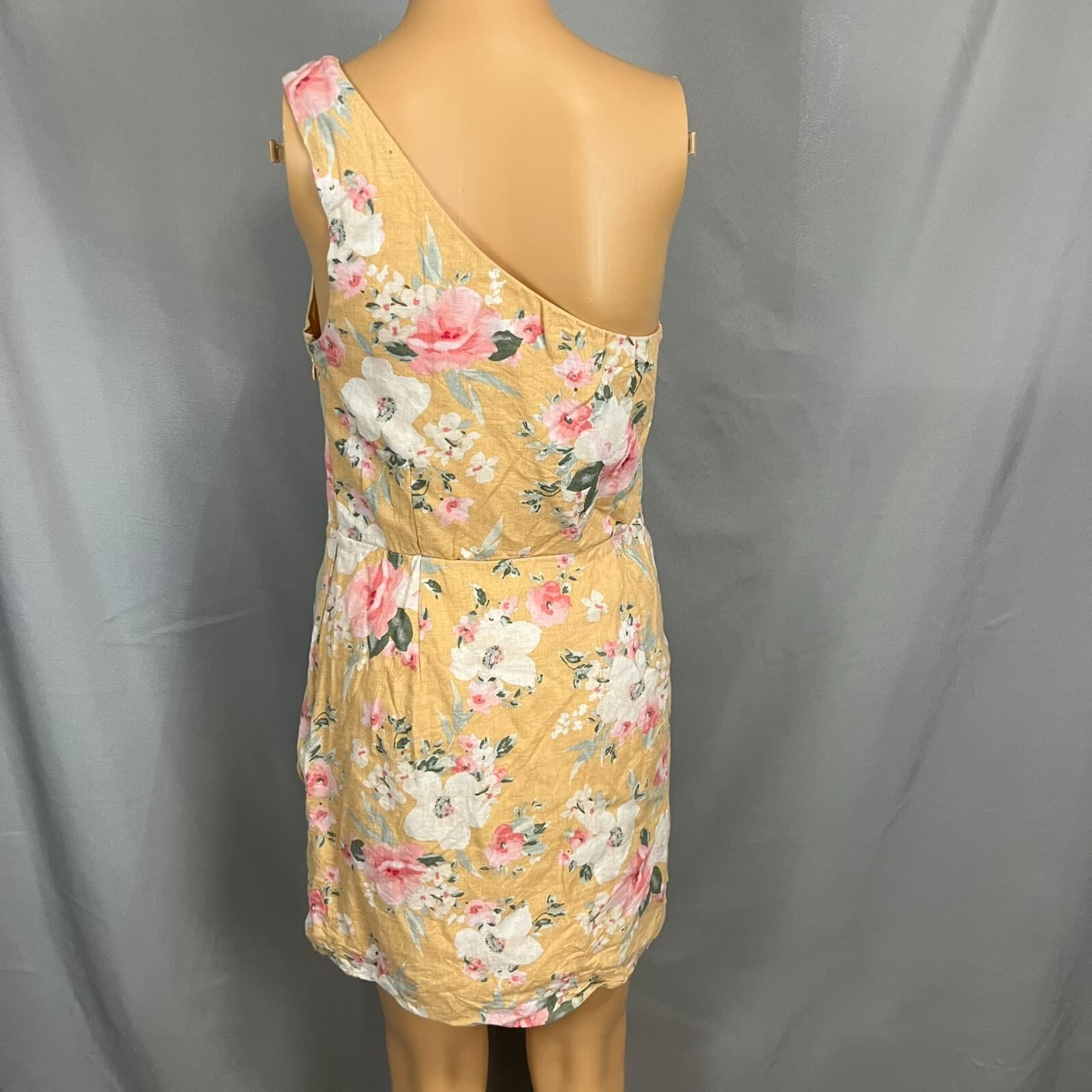 Abercrombie & Fitch Dress SM Linen Blend One Shoulder Floral Garden Spring Fairy - Thumbnail 6