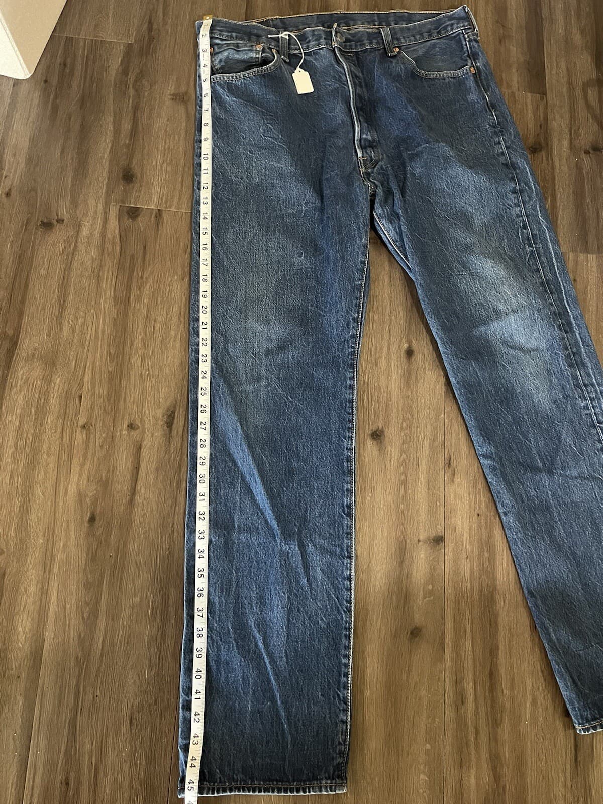 Levi's 501 Button Fly Mens Jeans Size (fits W 40x45 L) For Extra Tall Man Jeans - Thumbnail 10