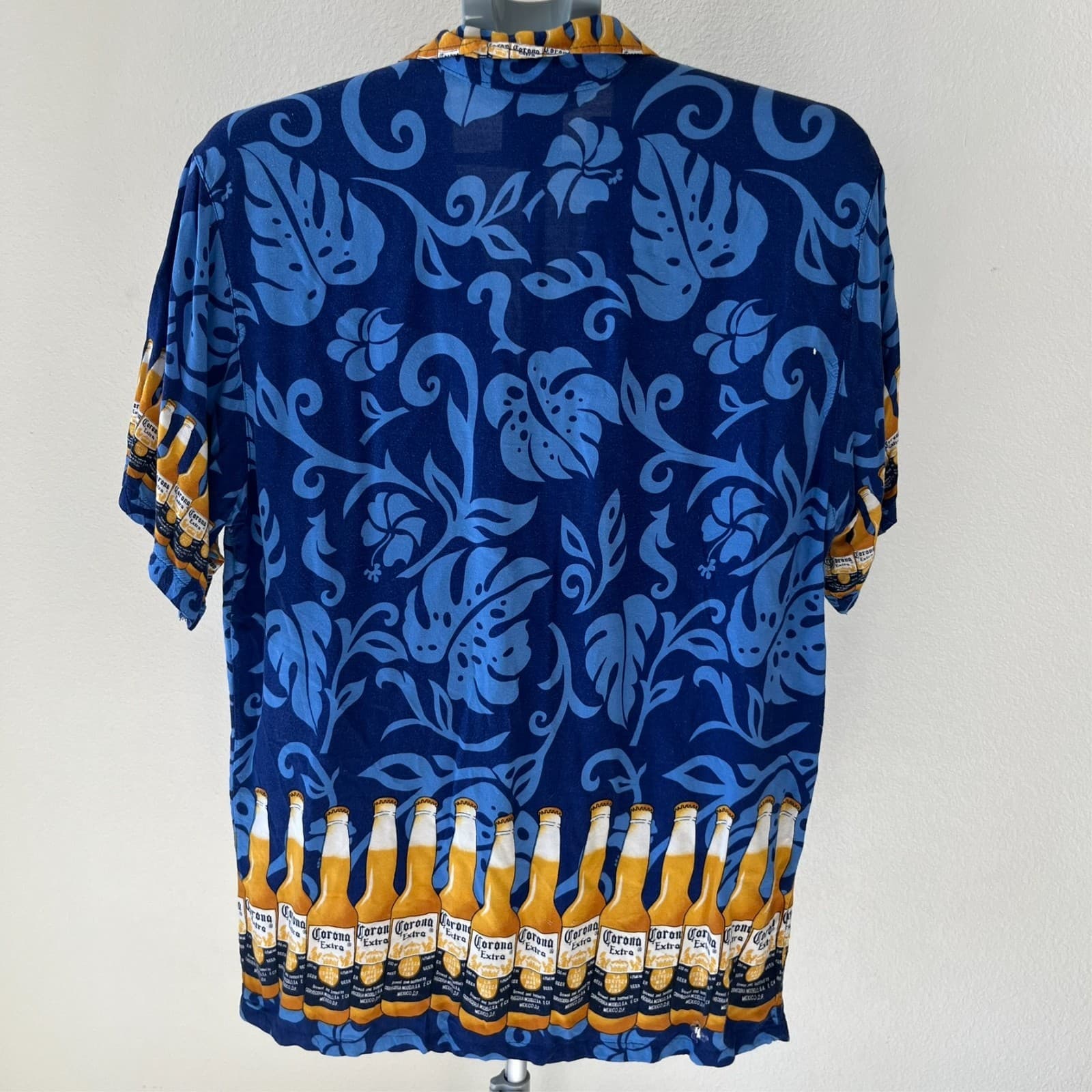 Corona Extra Hawaiian Shirt Mens XL Short Sleeve Button Up Festive Funky Unique - Thumbnail 3