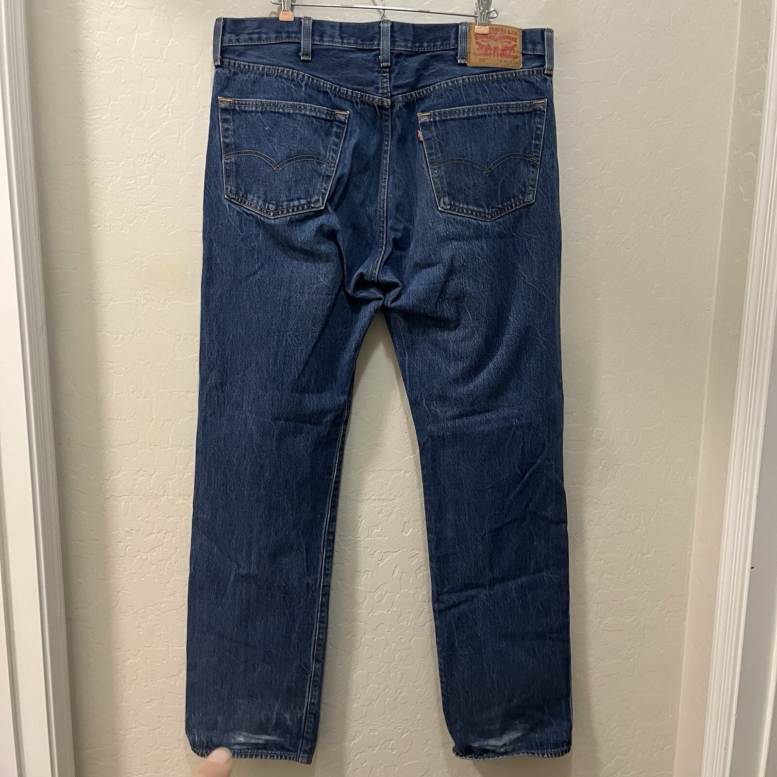 Levi's 501 Button Fly Mens Jeans Size (fits W 40x45 L) For Extra Tall Man Jeans - Thumbnail 3