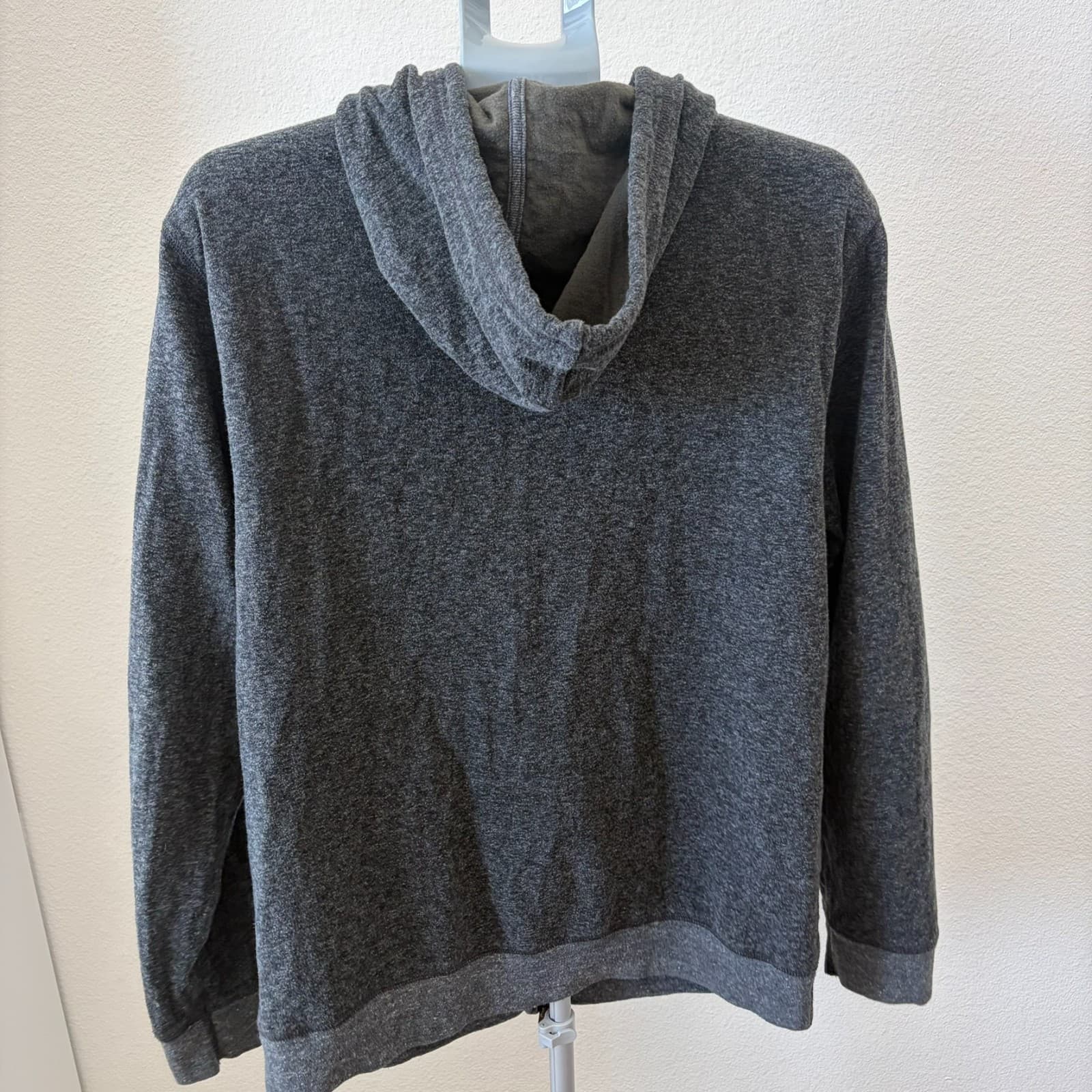 Faherty Hoodie XL Dark Gray Zip Up Cotton Blend Drawstring Speckled Knit Casual - Thumbnail 3