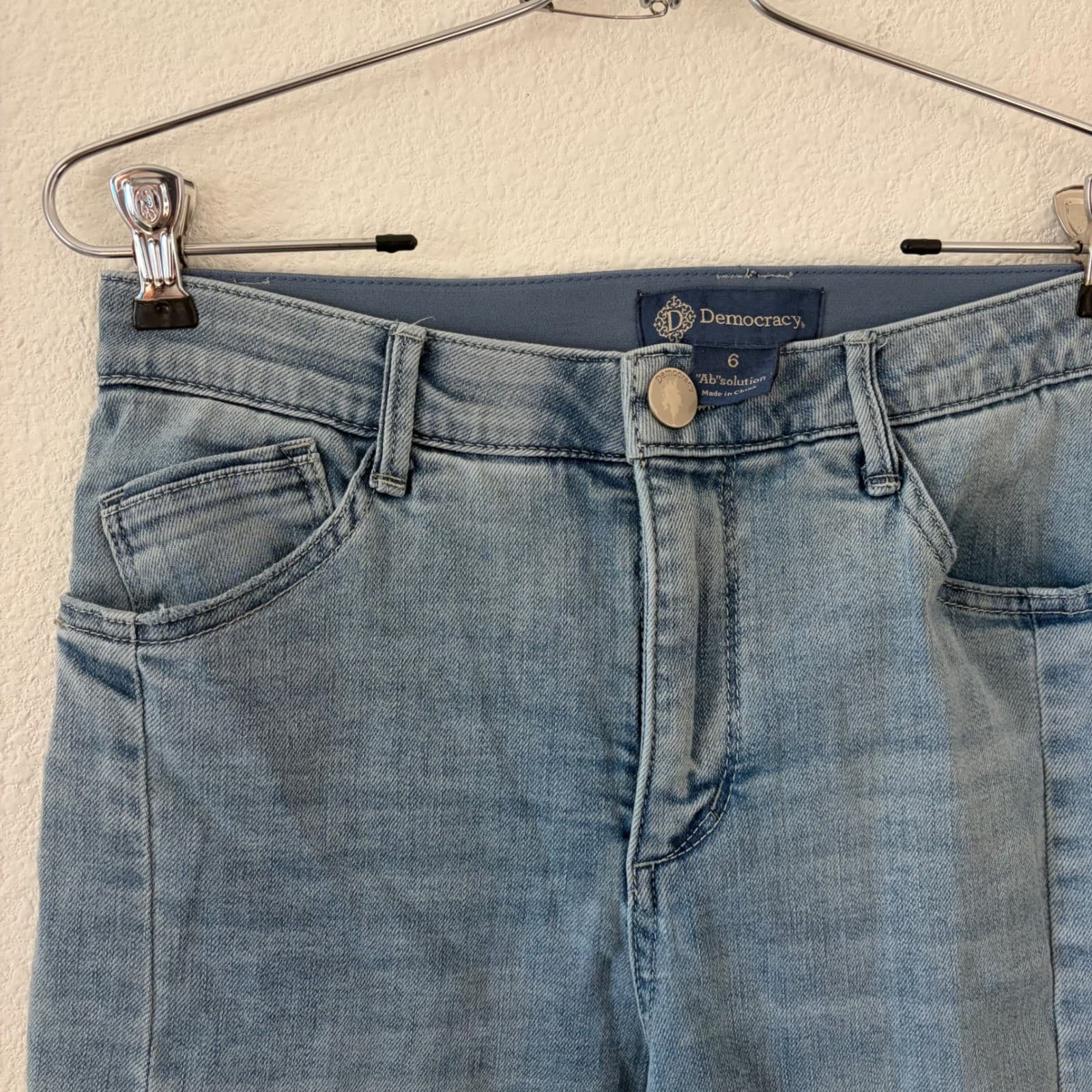 Democracy Jeans Women 6 Blue Ab'solution Straight Leg Seam Detail B2960X1J4 - Thumbnail 2