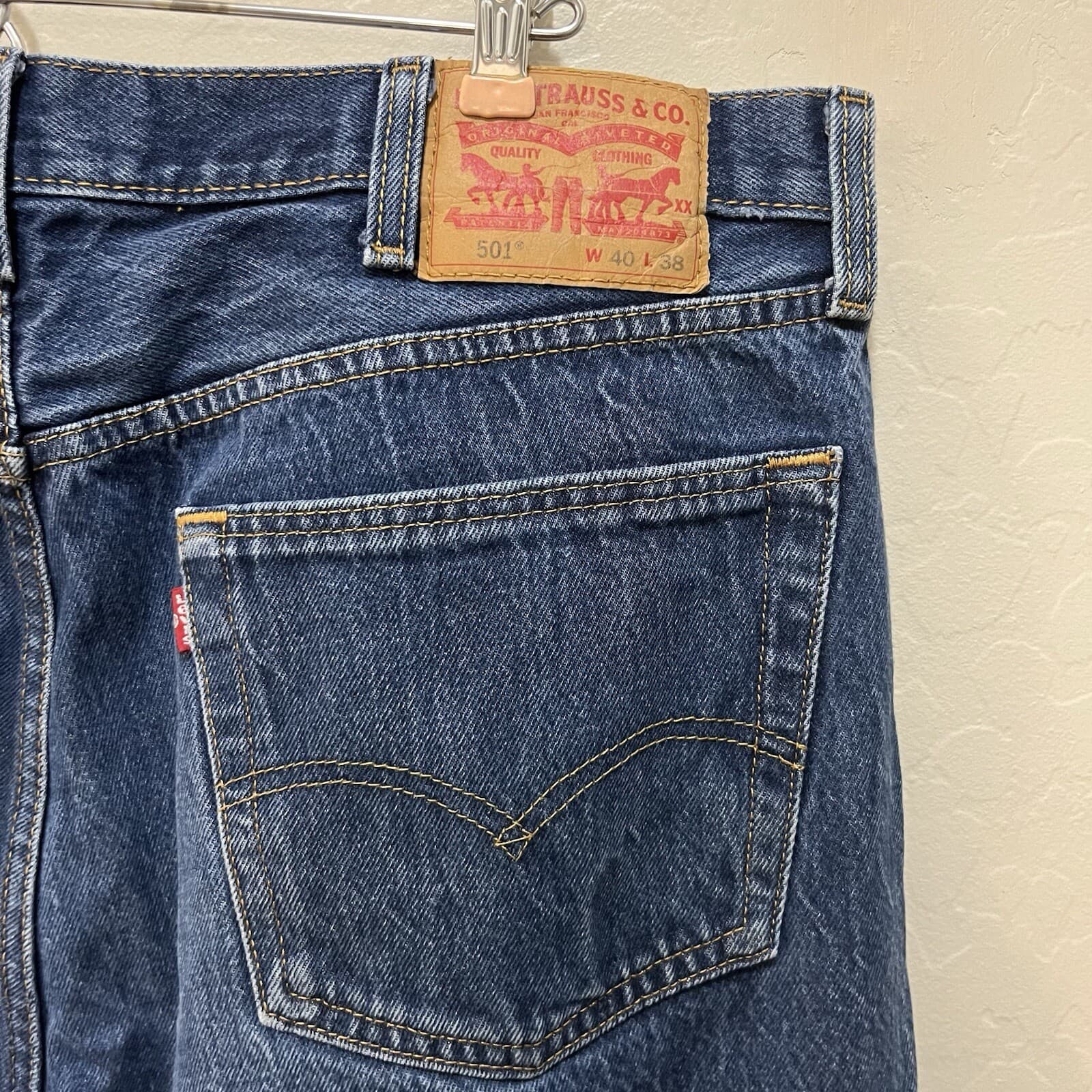 Levi's 501 Button Fly Mens Jeans Size (fits W 40x45 L) For Extra Tall Man Jeans - Thumbnail 7