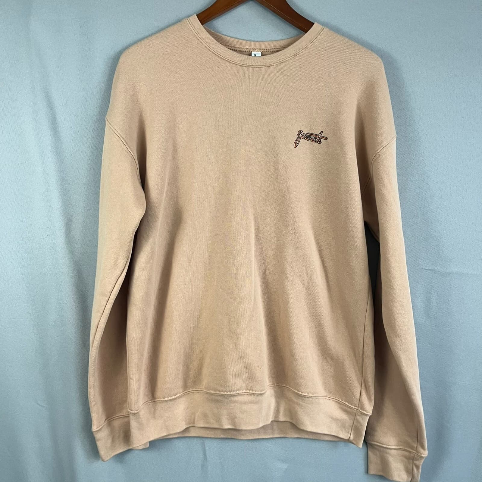 BELLA + CANVAS Sweatshirt Unisex Brown "Burnt Out" Skeleton Tire Mechanic Fleece - Thumbnail 2