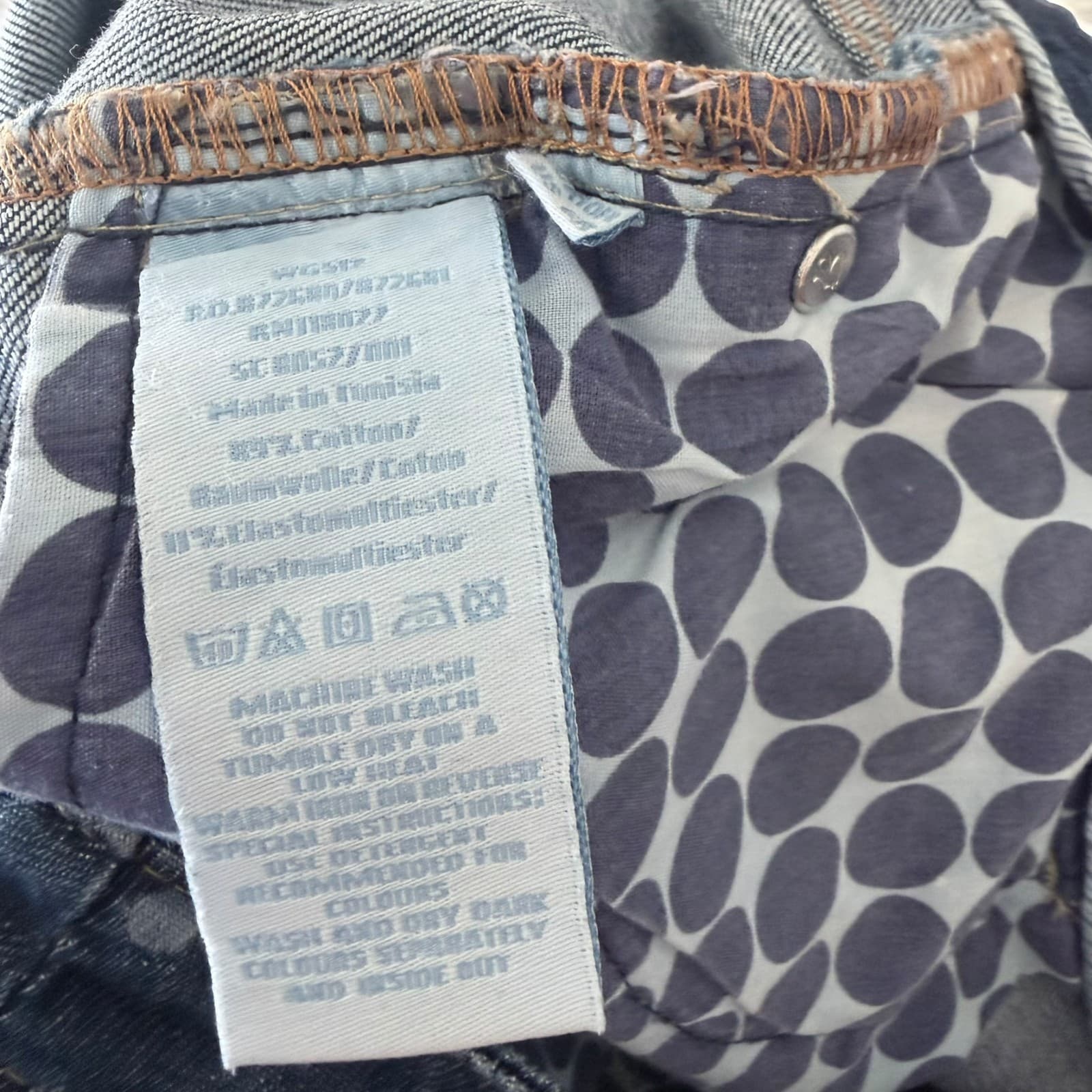 Boden Everyday Casual Blue White Polka Dot Denim Pencil Straight Skirt Womens 6R - Thumbnail 4