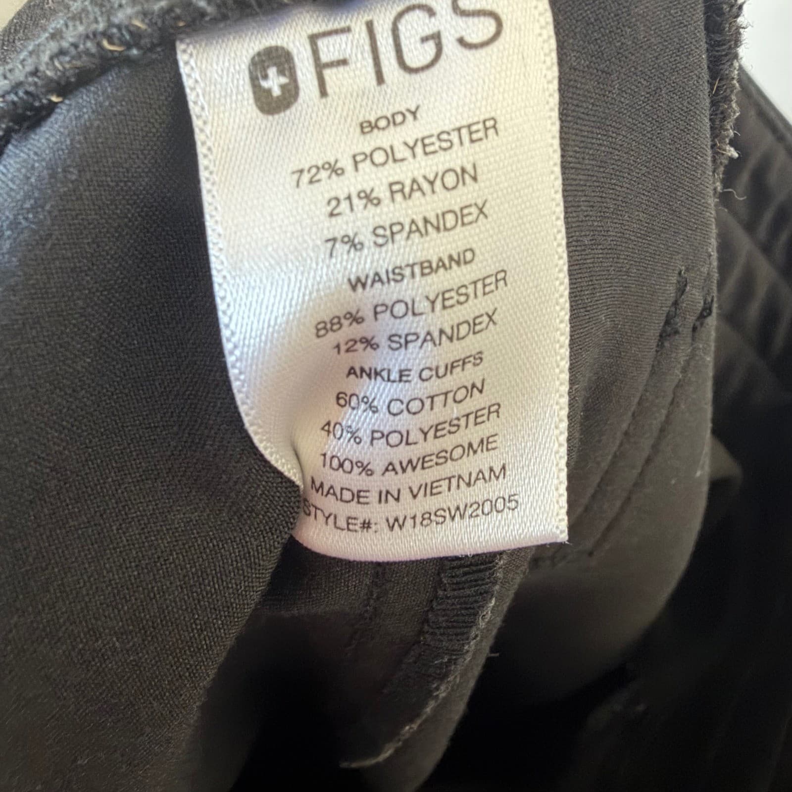 FIGS Zamora Jogger Scrub Pants Womens S Black Cargo Pocket W18SW2005 - Thumbnail 4