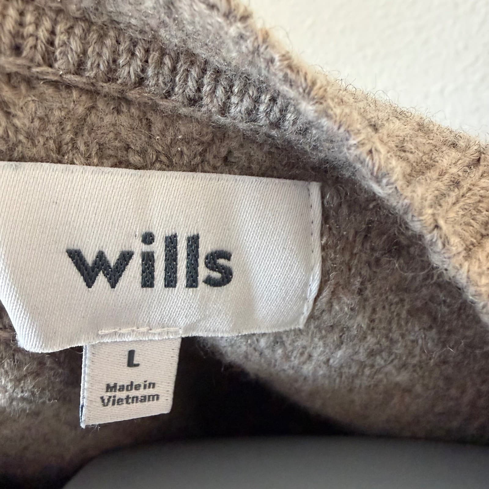 Huckberry - Wills Cable Knit Sweater Mens L Grey 100% Wool Crewneck Pullover - Thumbnail 4