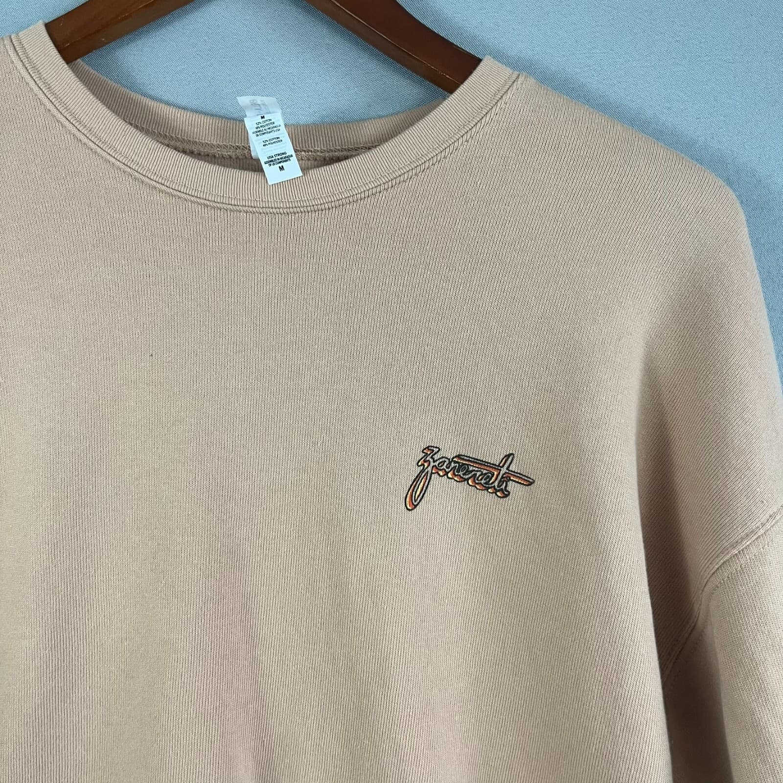 BELLA + CANVAS Sweatshirt Unisex Brown "Burnt Out" Skeleton Tire Mechanic Fleece - Thumbnail 3