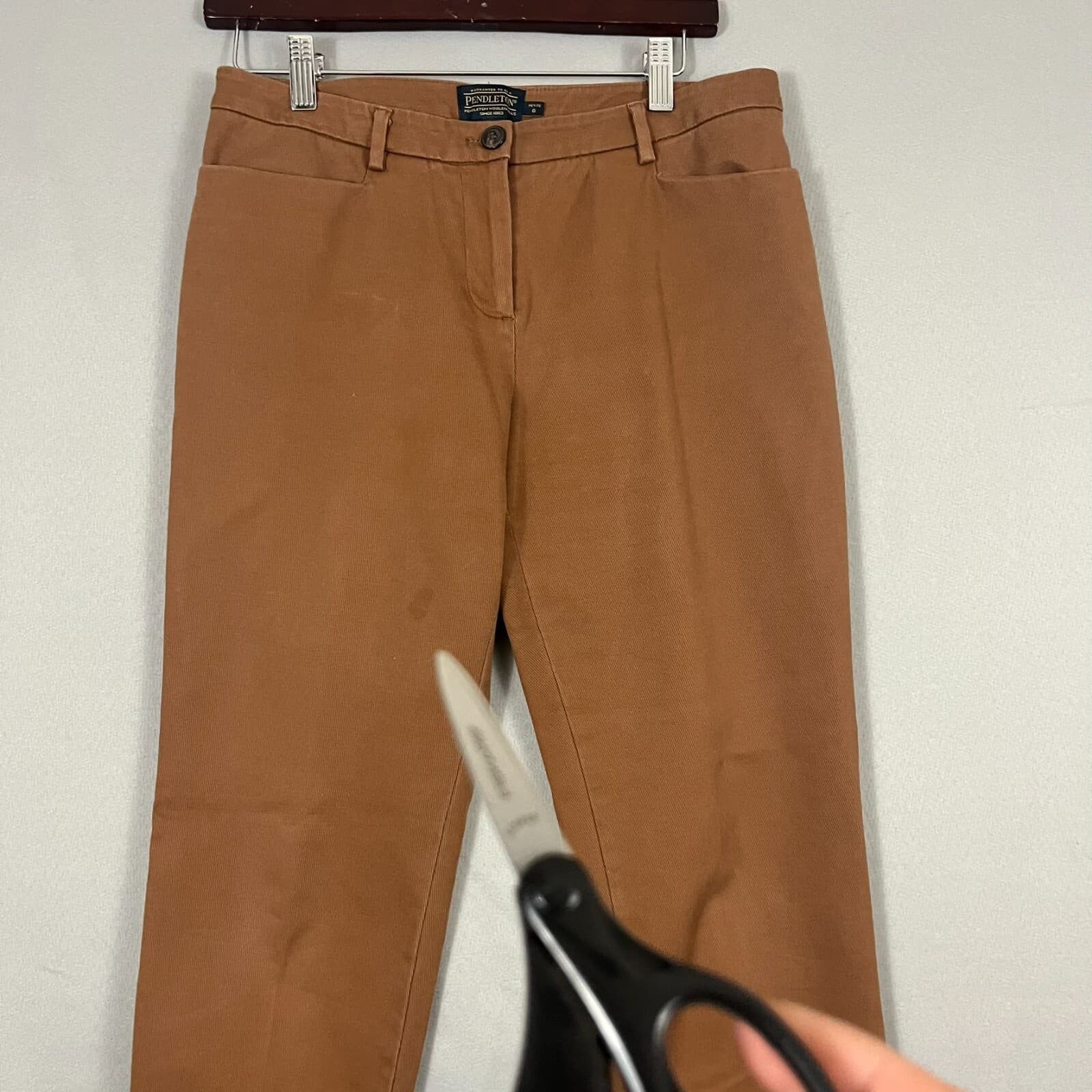 Vintage Pendleton Woolen Mills Womens Petite 6 Wool Brown Trousers Slacks Pants - Thumbnail 2