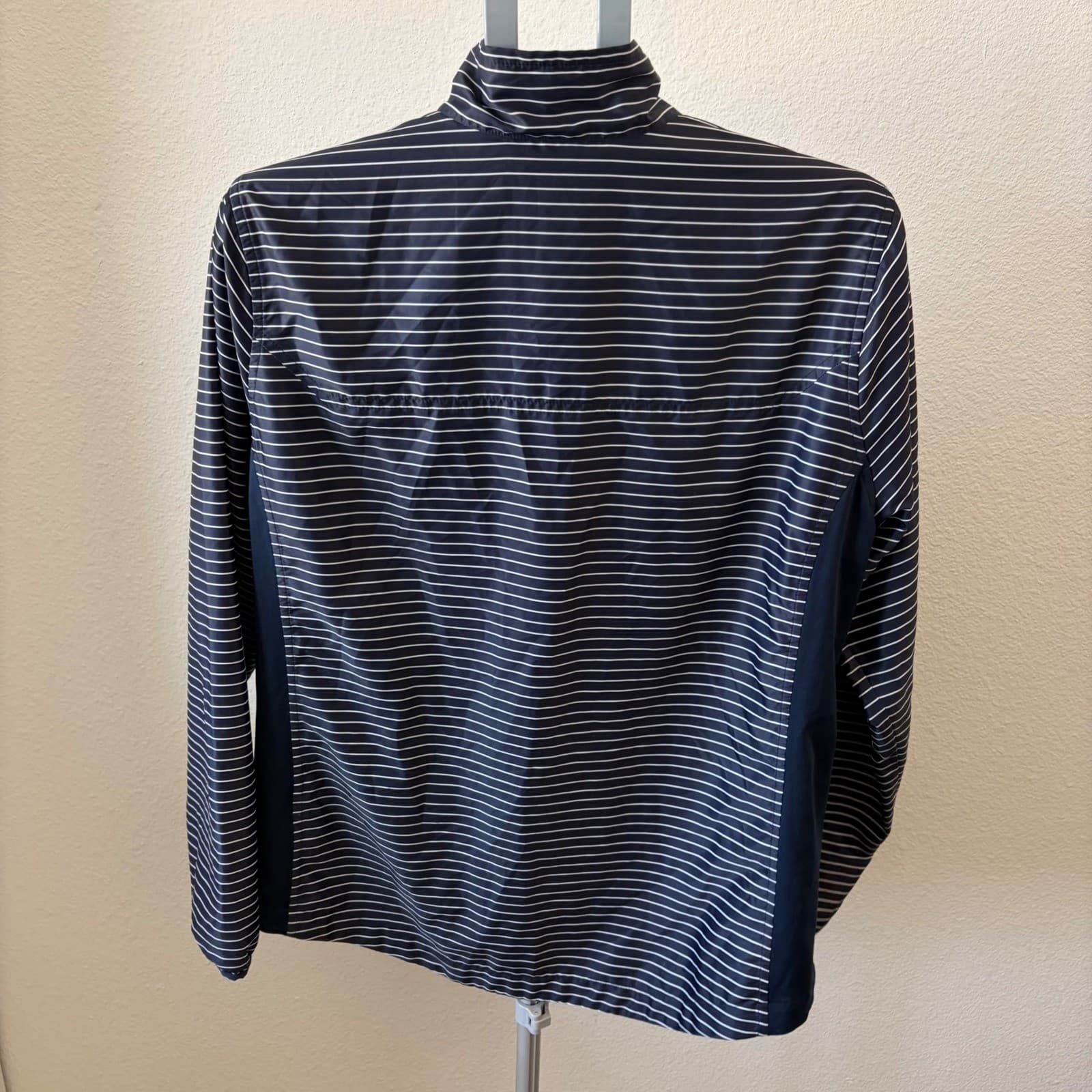 Ariat Ideal Windbreaker Jacket Womens XL Blue Striped Full Zip Lightweight - Thumbnail 3
