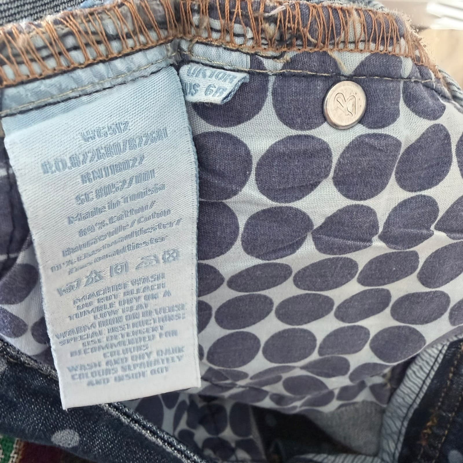 Boden Everyday Casual Blue White Polka Dot Denim Pencil Straight Skirt Womens 6R - Thumbnail 5