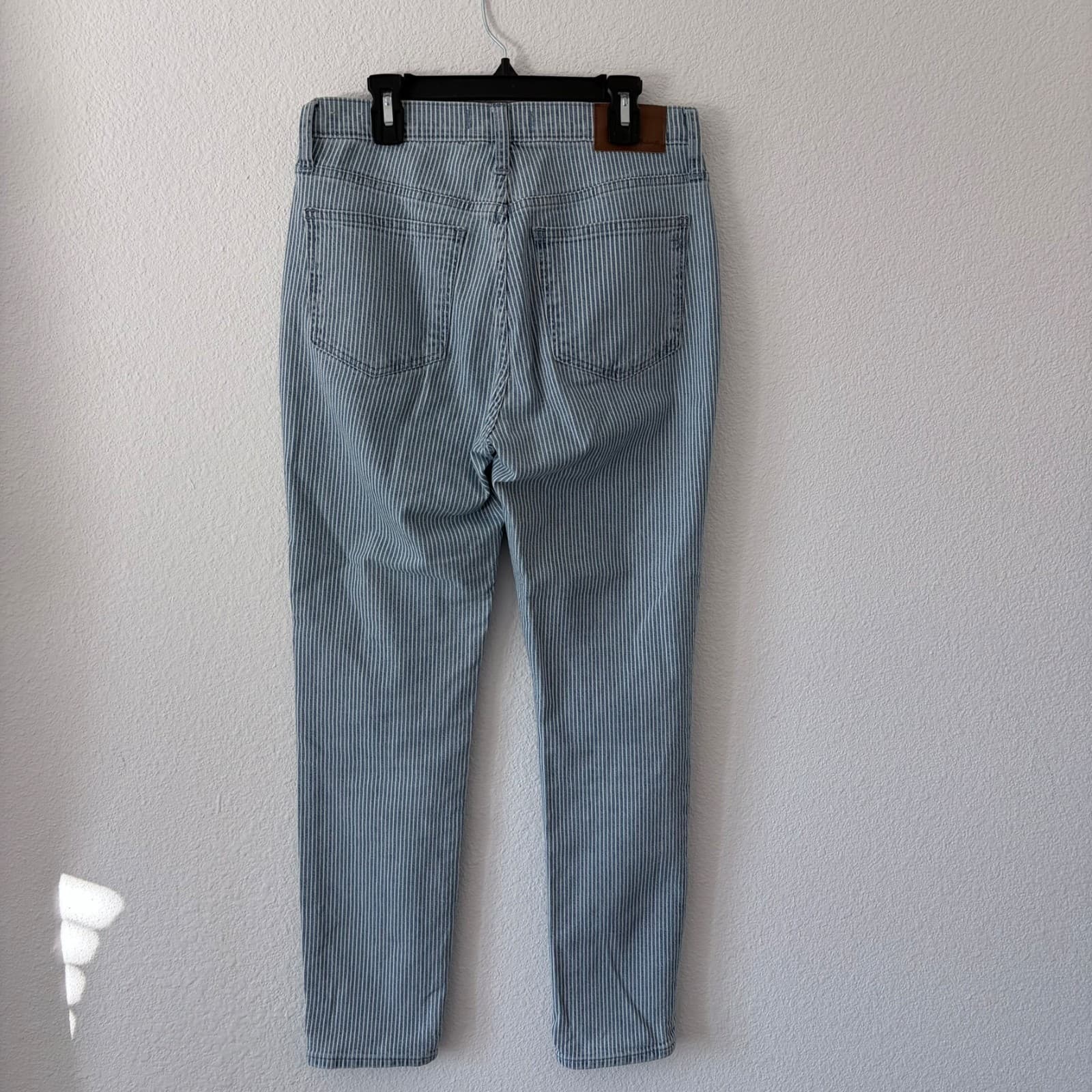 MADEWELL Jeans 10" High Rise Skinny Crop Piper Railroad Stripe Size 26 Costal - Thumbnail 5
