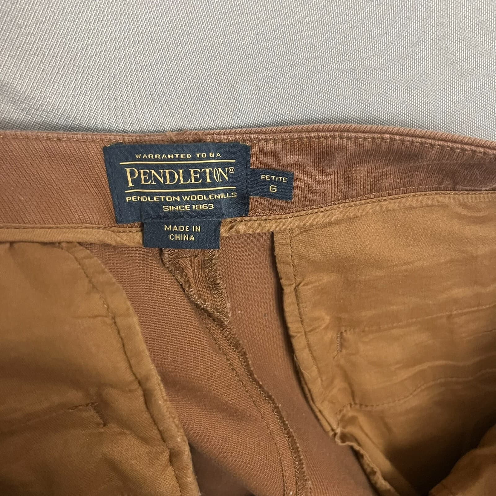 Vintage Pendleton Woolen Mills Womens Petite 6 Wool Brown Trousers Slacks Pants - Thumbnail 5