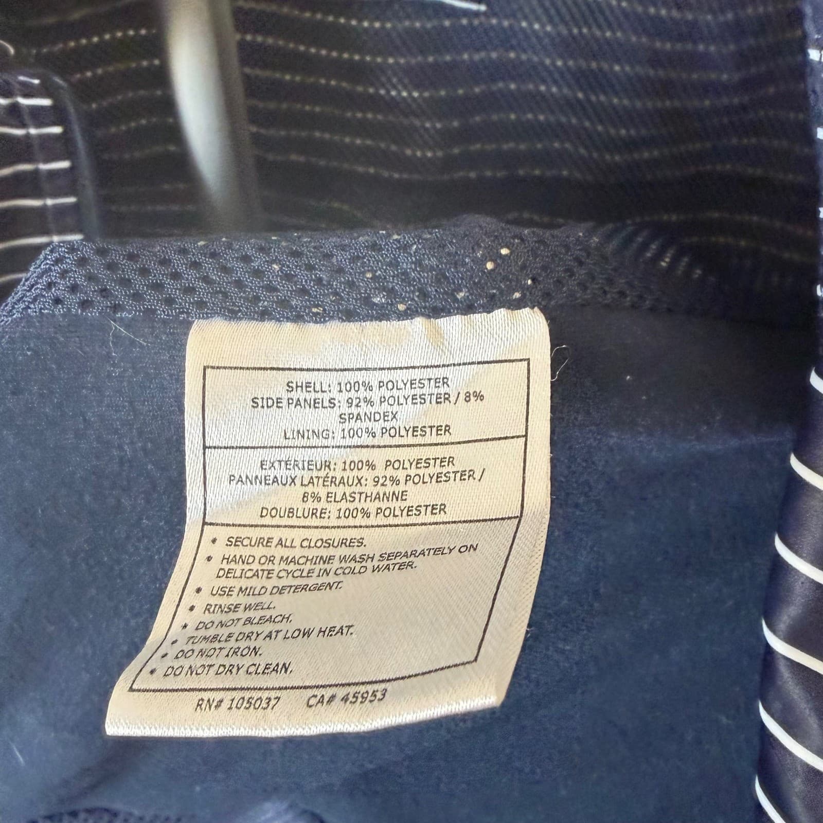 Ariat Ideal Windbreaker Jacket Womens XL Blue Striped Full Zip Lightweight - Thumbnail 6