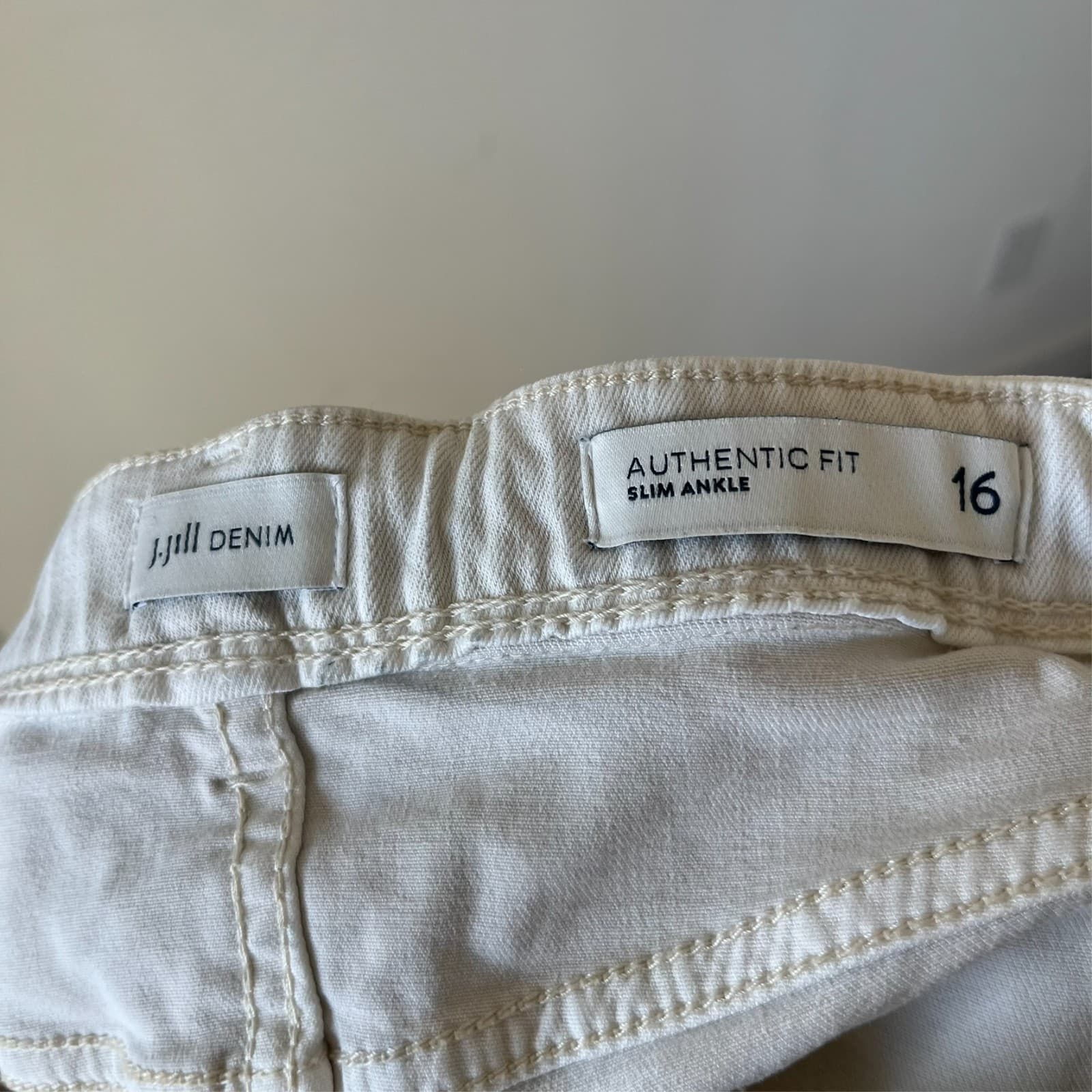 J Jill Authentic Fit Slim Ankle Jeans 16 White Classic Summer Stretch Casual - Thumbnail 3