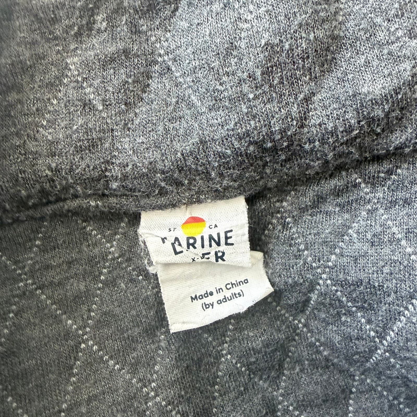 Marine Layer x Tonal Quilted Snap Pullover Heather Grey Mens XL Diamond Stitch - Thumbnail 4
