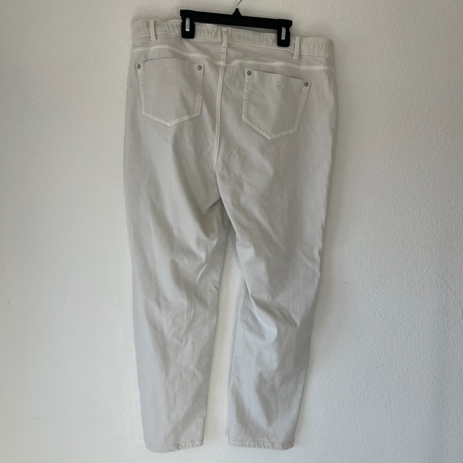 J Jill Authentic Fit Slim Ankle Jeans 16 White Classic Summer Stretch Casual - Thumbnail 2
