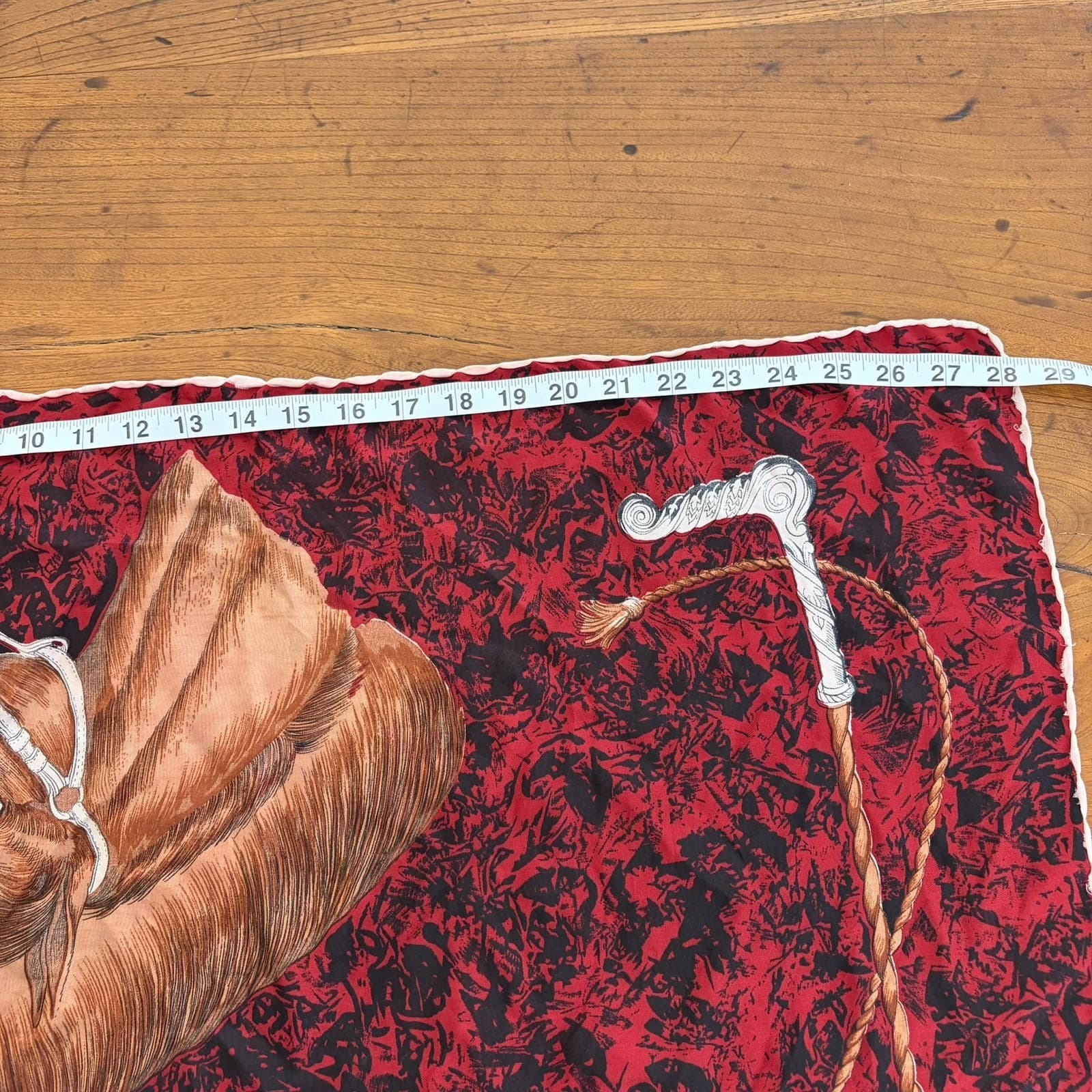Unbranded Horse Print Scarf Womens OS Red Black Equestrian Riding Crop Square - Thumbnail 2