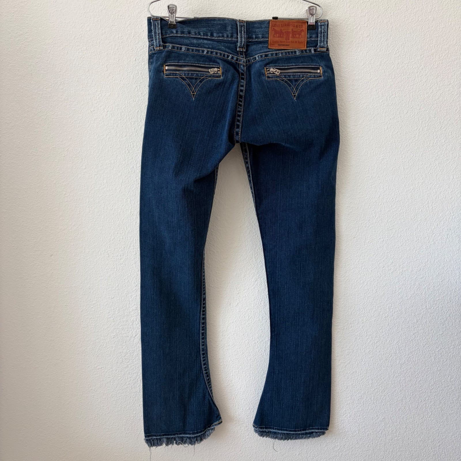 Levi's Type 1 Western Boot Jeans Mens 30M Dark Wash Star Stitch Vintage Y2K 2000 - Thumbnail 5