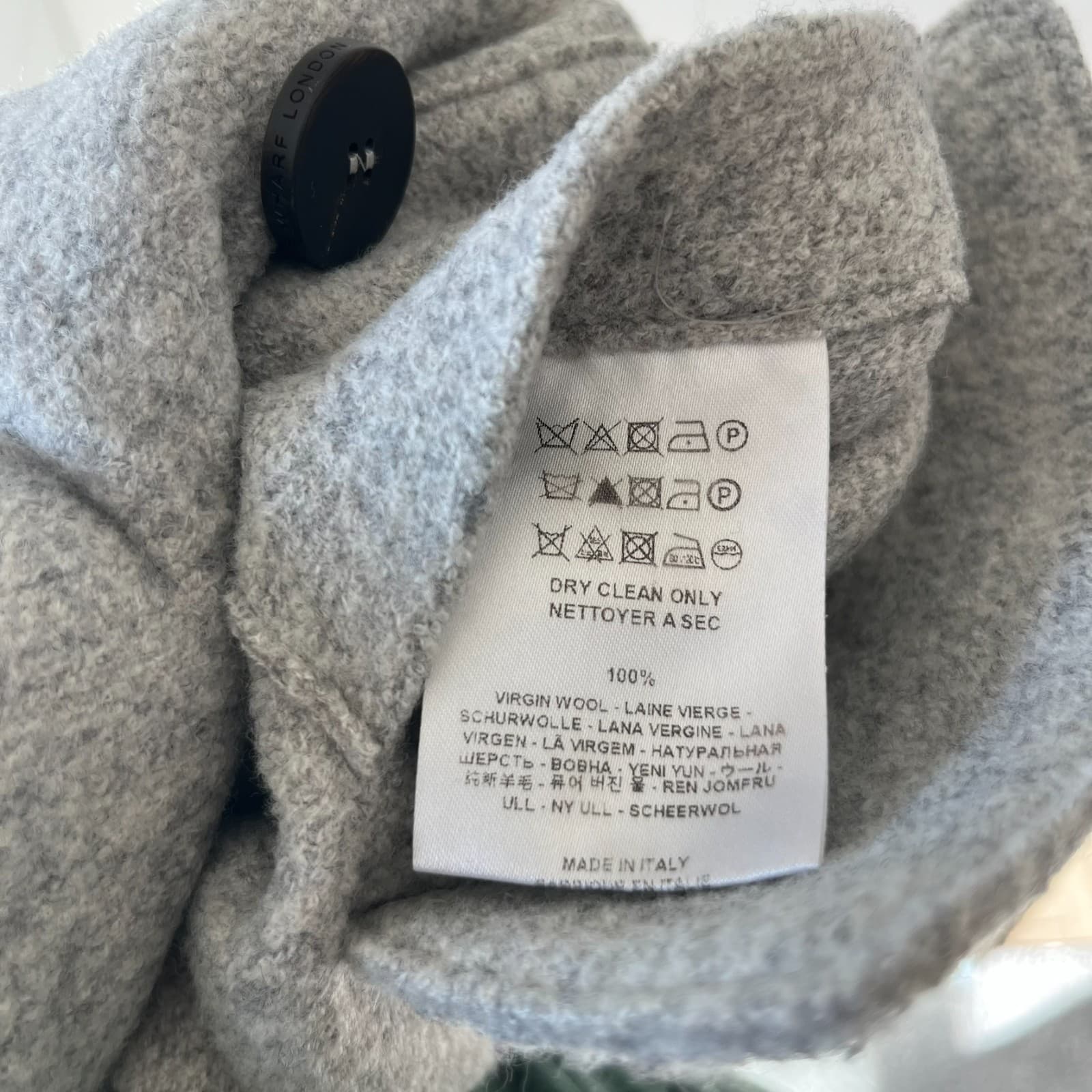 Harris Wharf London Trench Coat Womens 40 Gray Wool Double Breasted Autumn Italy - Thumbnail 7