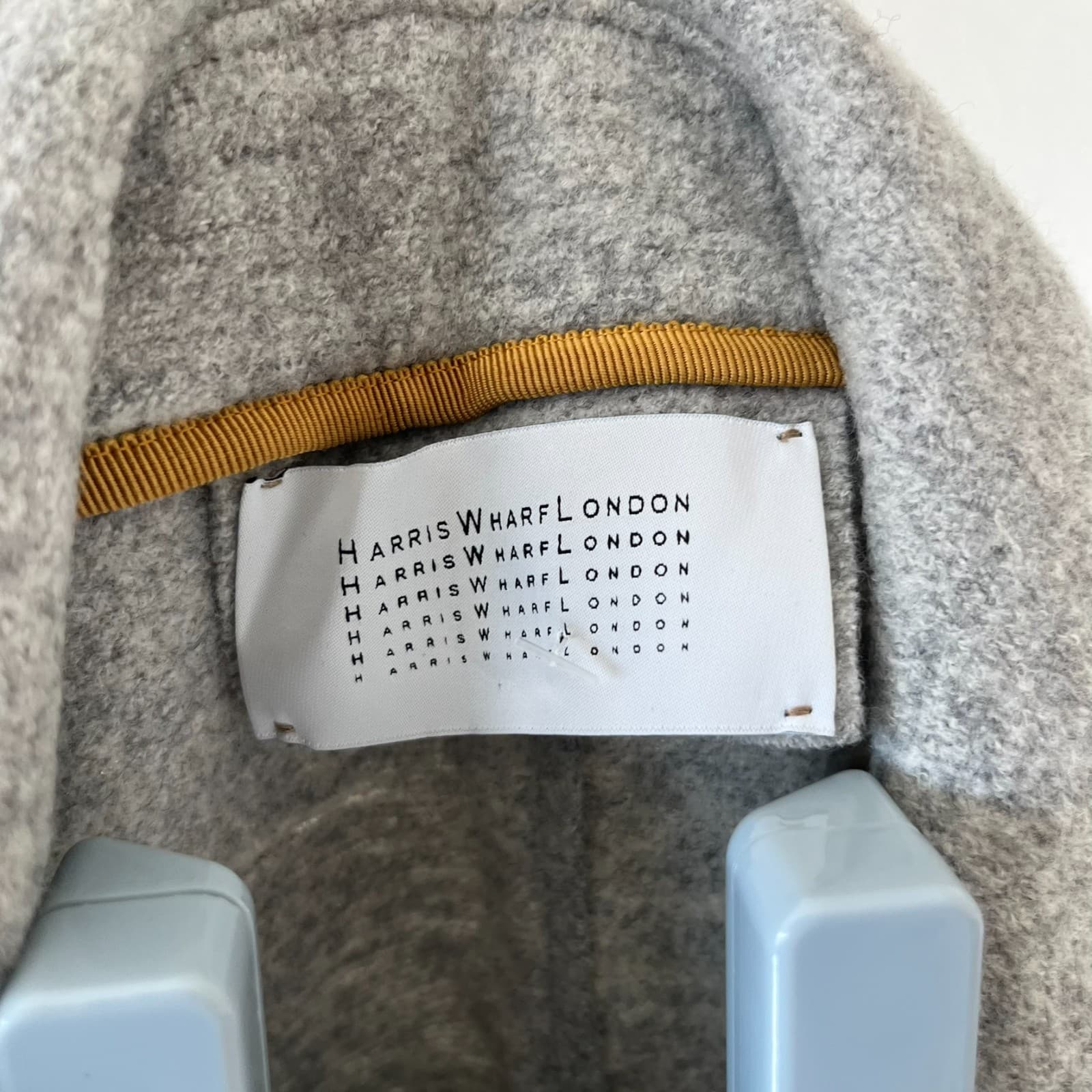 Harris Wharf London Trench Coat Womens 40 Gray Wool Double Breasted Autumn Italy - Thumbnail 5