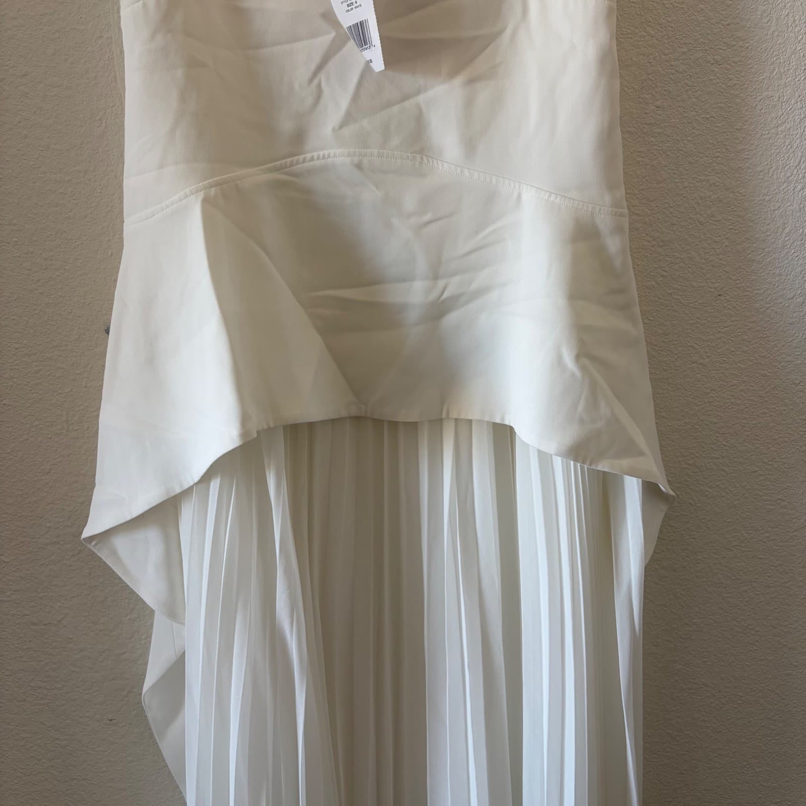 SIMKHAI Sequoia Layered Maxi Dress Women 6 White Crepe Chiffon Pleated 224-1104W - Thumbnail 9