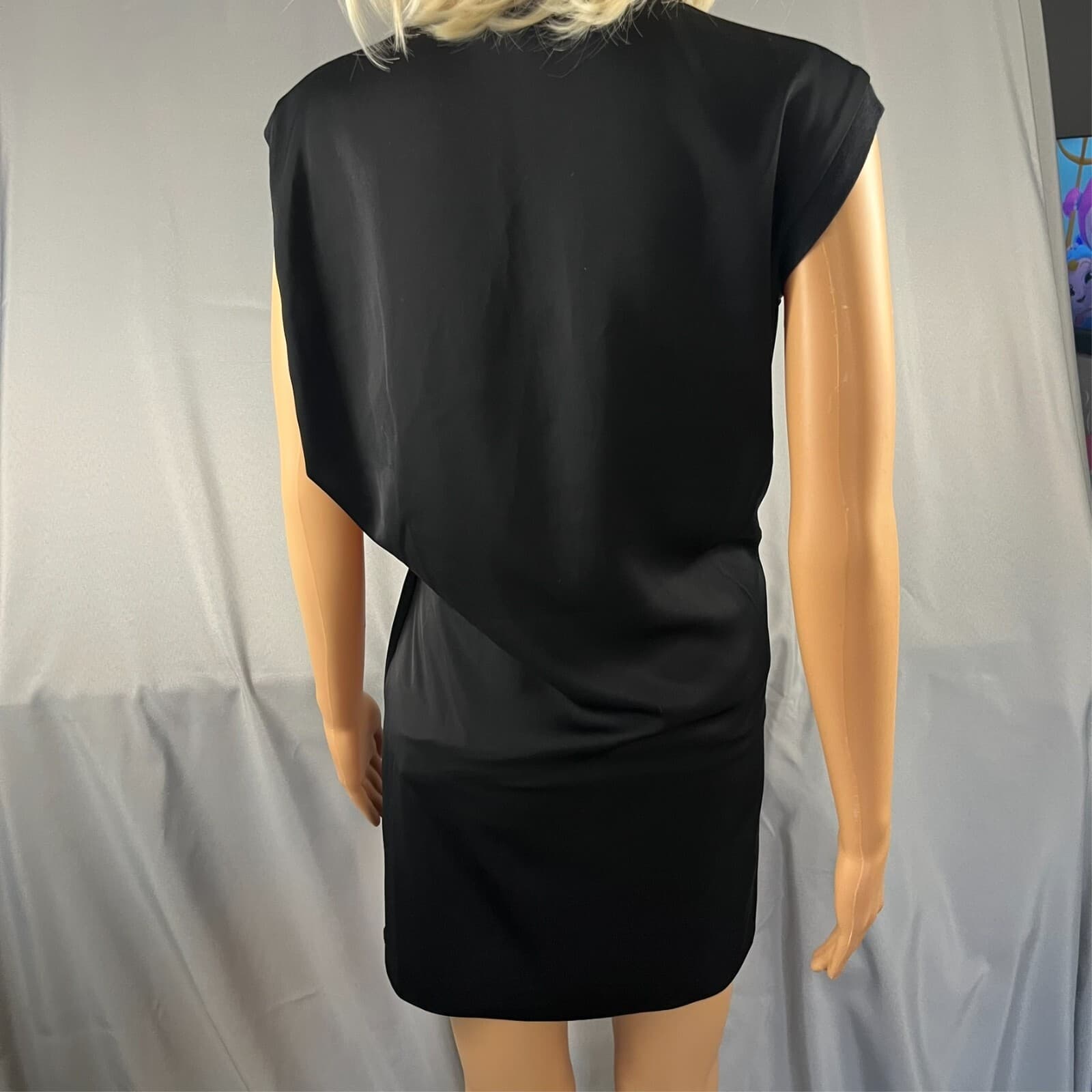 AllSaints Aures Mini Dress Women's Size US 0 Lace Up Side Crepe Draped Career - Thumbnail 9