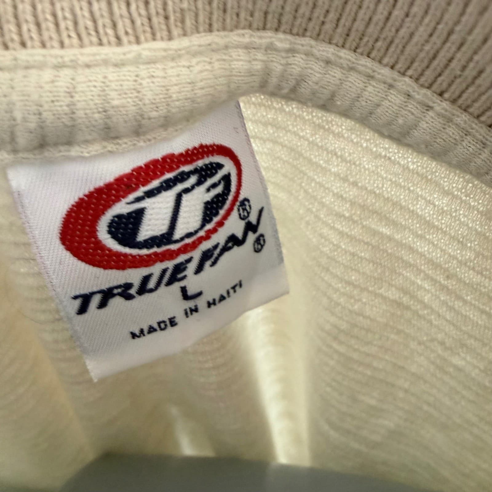 True Fan San Francisco 49ers Polo Shirt Mens Large Cream Embroidered Logo NFL - Thumbnail 4
